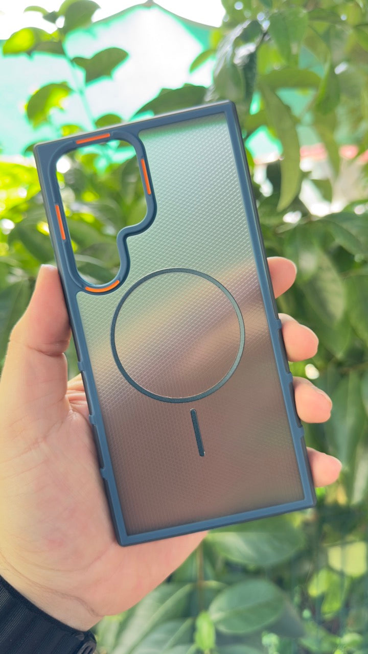 Galaxy S24 Ultra Magsafe Özellikli Kamera Çıkıntılı Yanları Silikon Arkası Mat Sylüx Kılıf