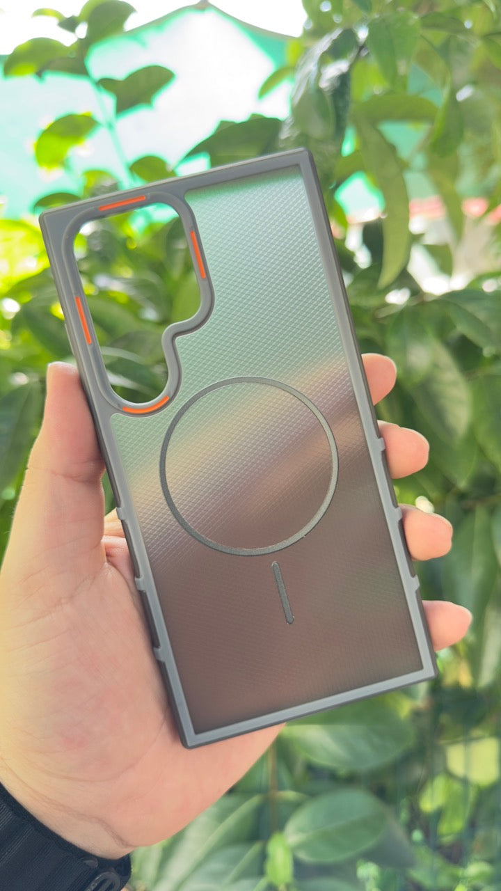 Galaxy S24 Ultra Magsafe Özellikli Kamera Çıkıntılı Yanları Silikon Arkası Mat Sylüx Kılıf