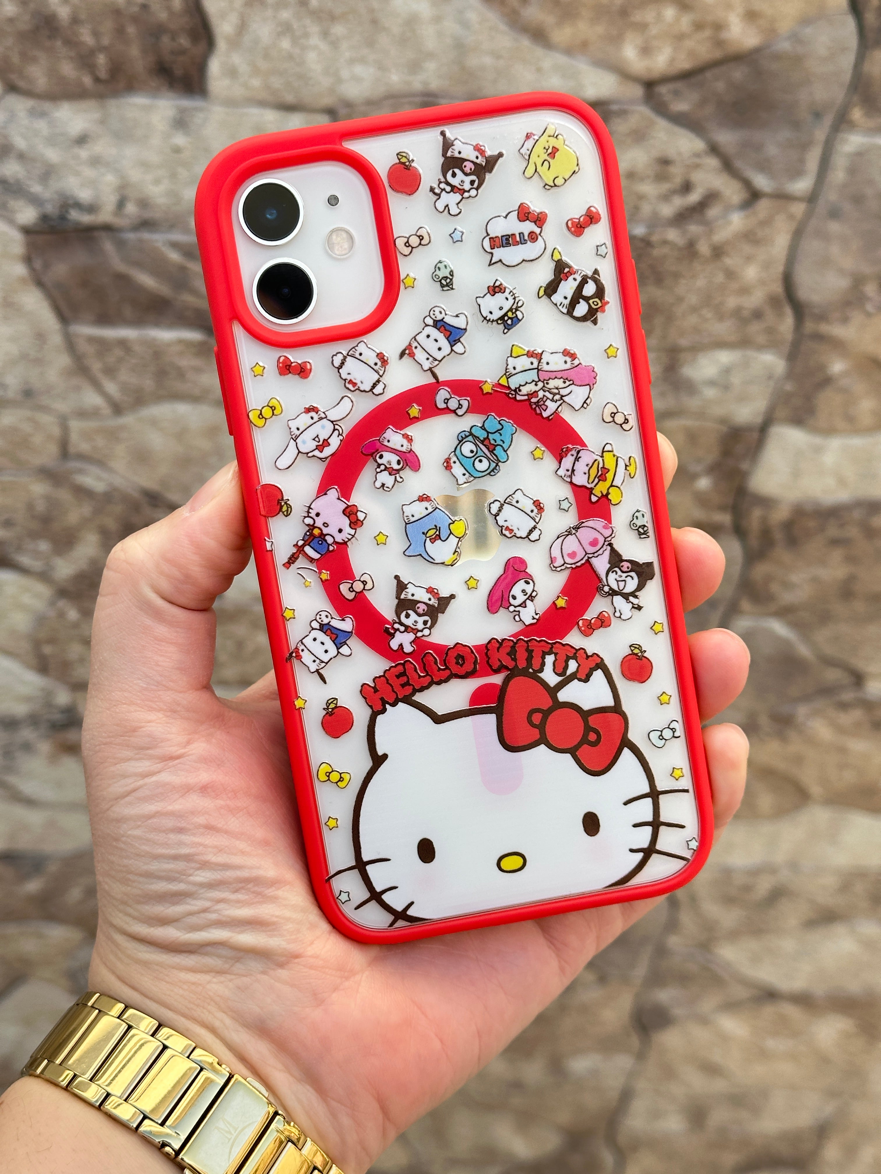 Magsafe Özellikli Hello Kitty Figürlü Kırmızı Kitty Mix Kılıf