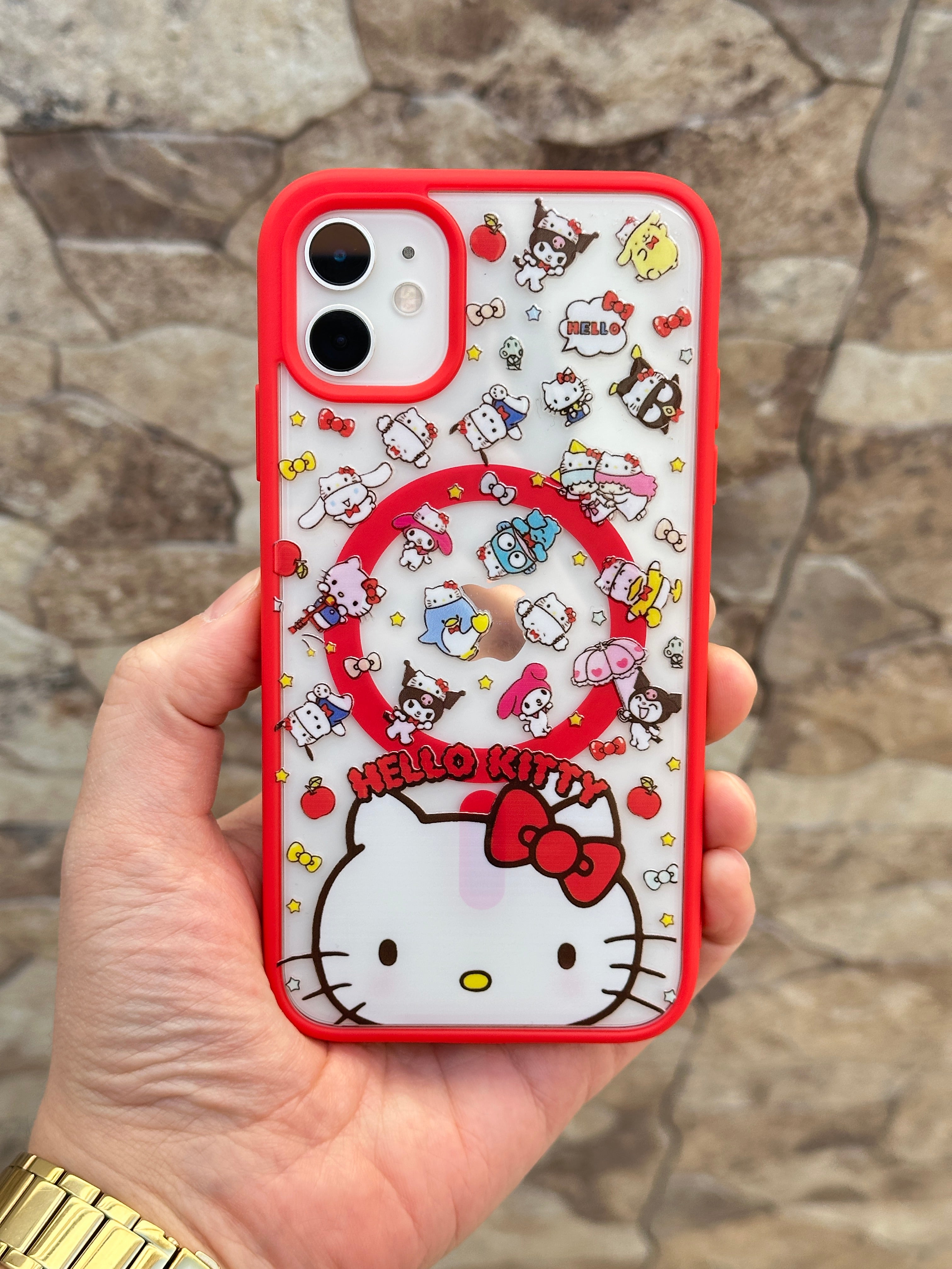 Magsafe Özellikli Hello Kitty Figürlü Kırmızı Kitty Mix Kılıf