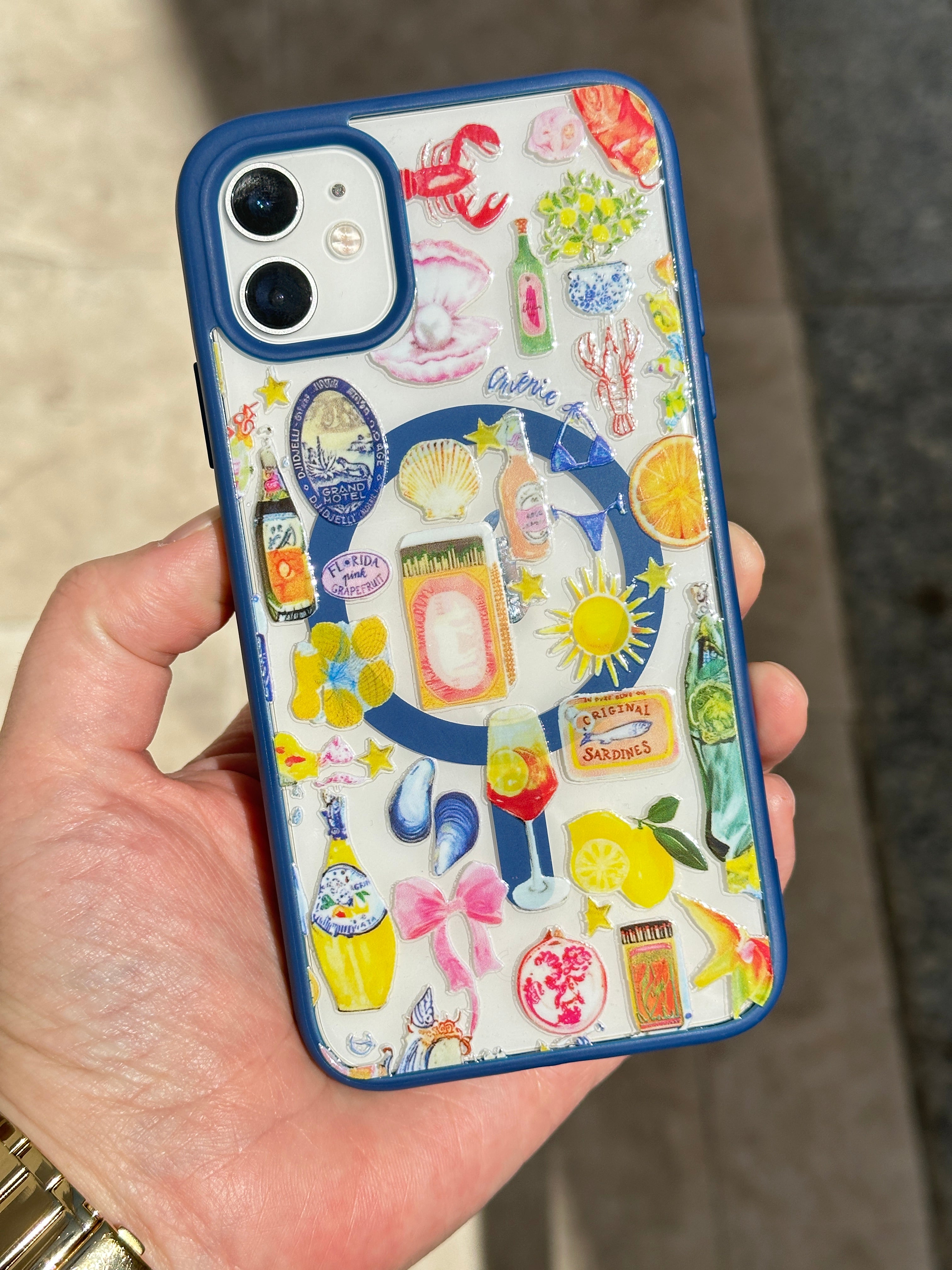 Magsafe Özellikli Renkli Desenli Mavi Summer Kılıf