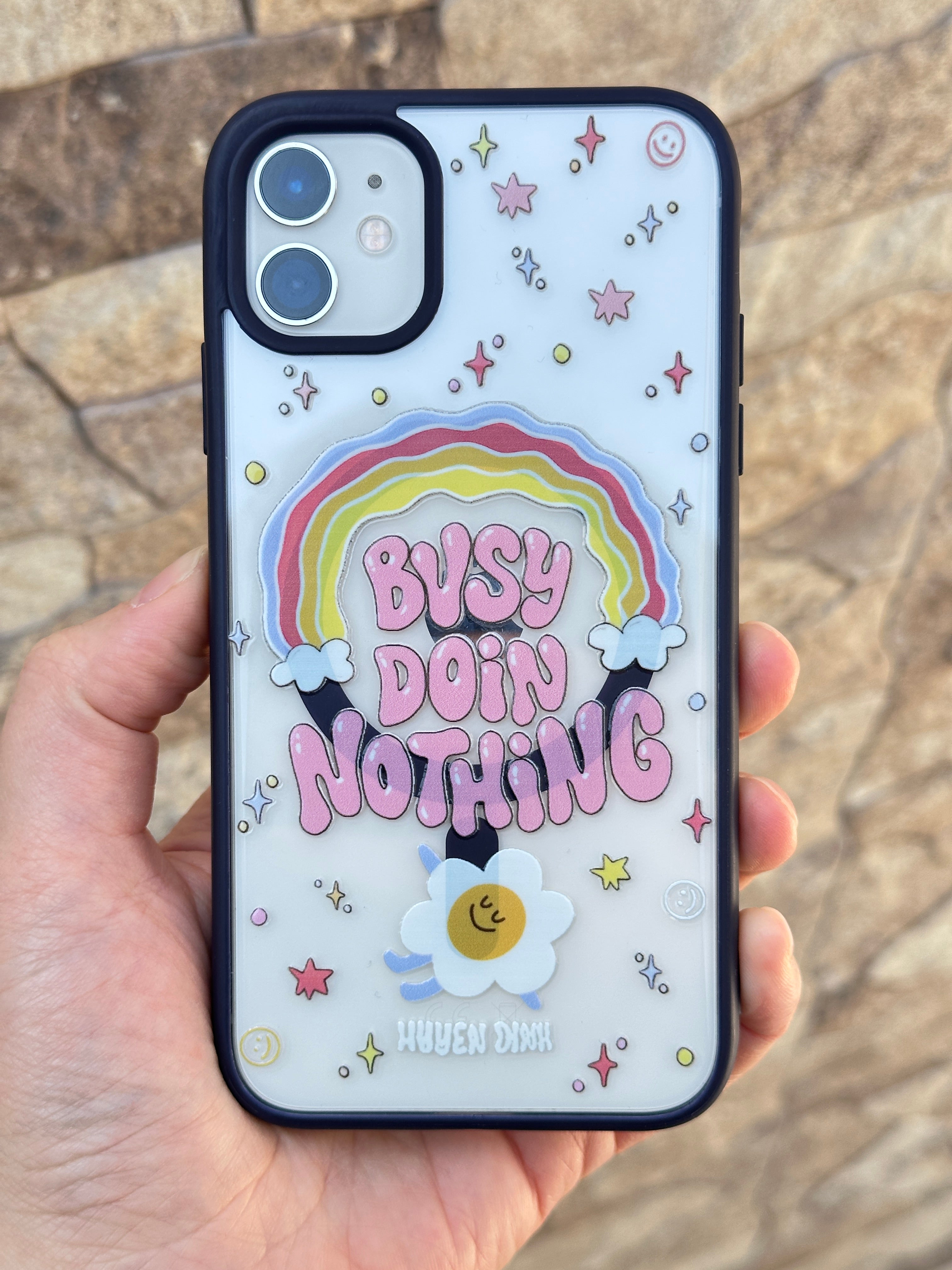 Magsafe Özellikli Yıldız Figürlü Gökkuşaklı Busy Kılıf