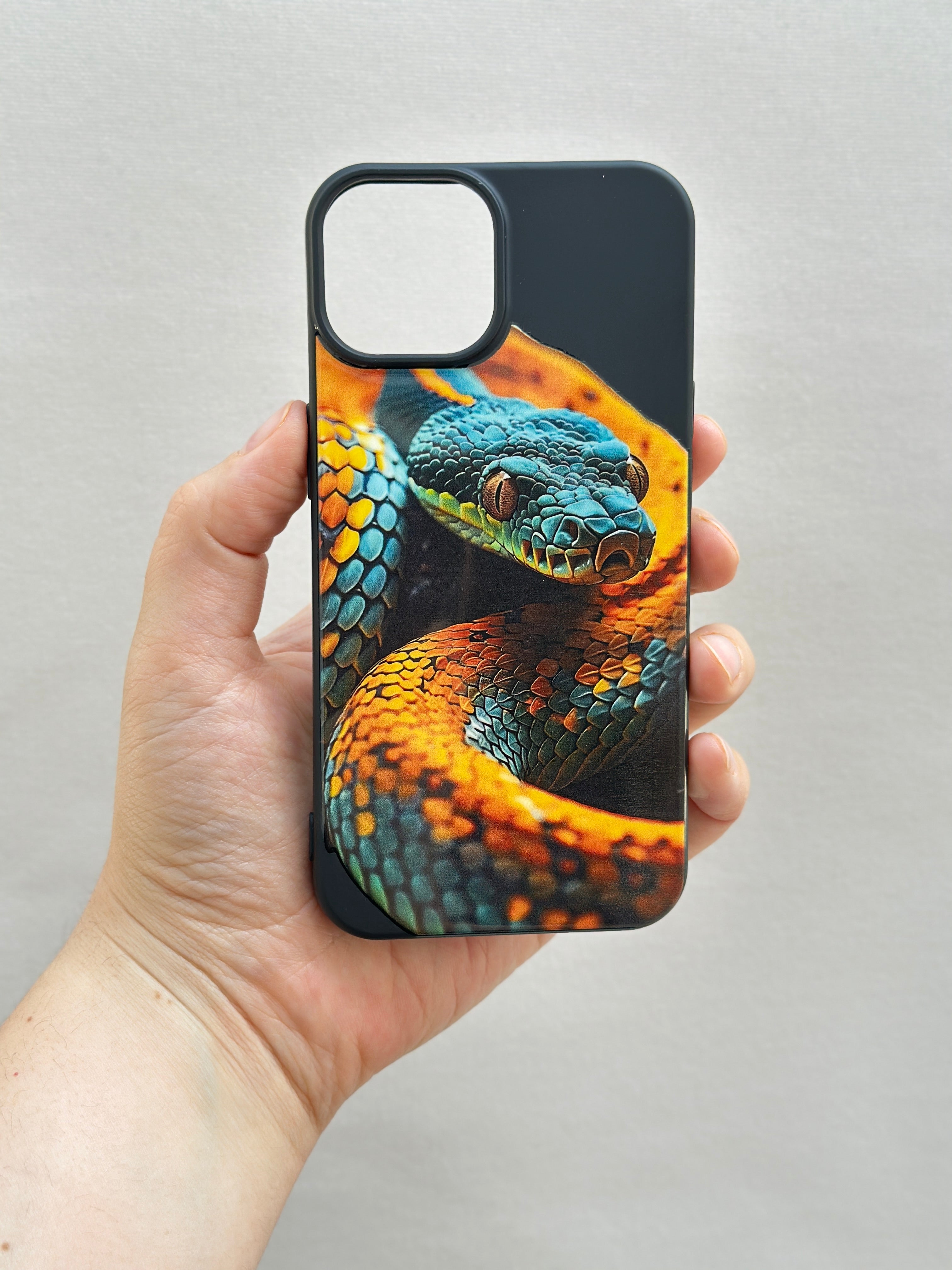 Renkli Yılan Desenli İçi Kadife Kaliteli Silikon Lansman Kılıf