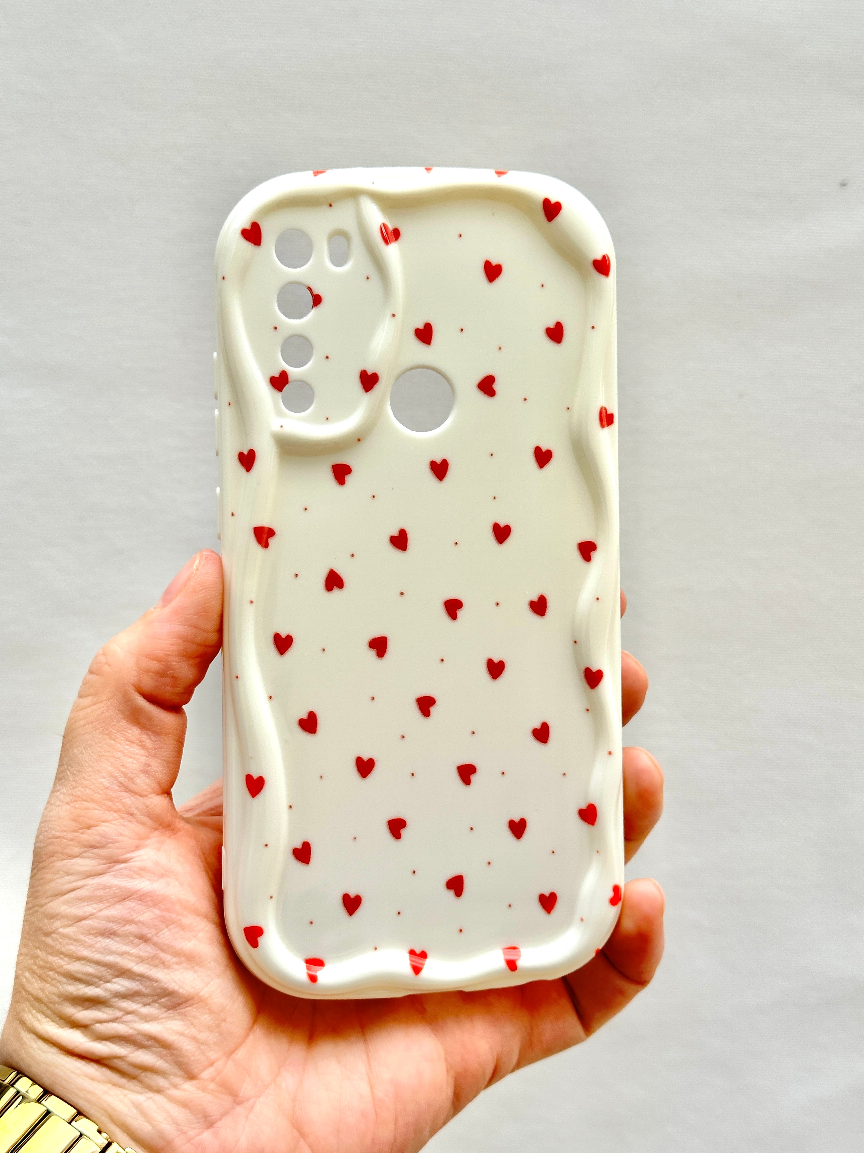 Redmi Note 8 Kalp Desenli Kamera Korumalı Zarif Tasarımlı Mock Kılıf