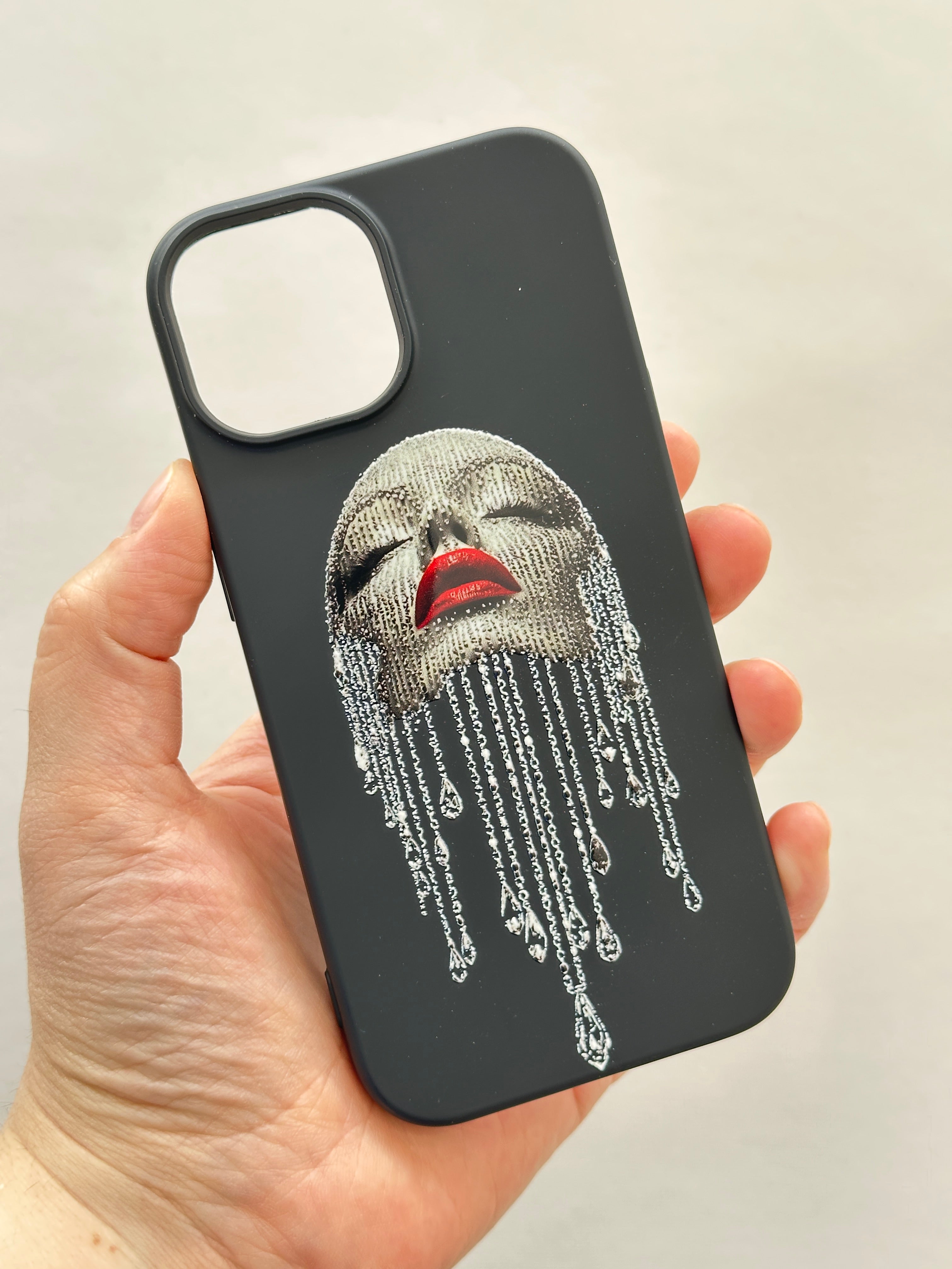 Parlayan Diamond Kadın Figürlü İçi Kadife Kaliteli Silikon Kılıf