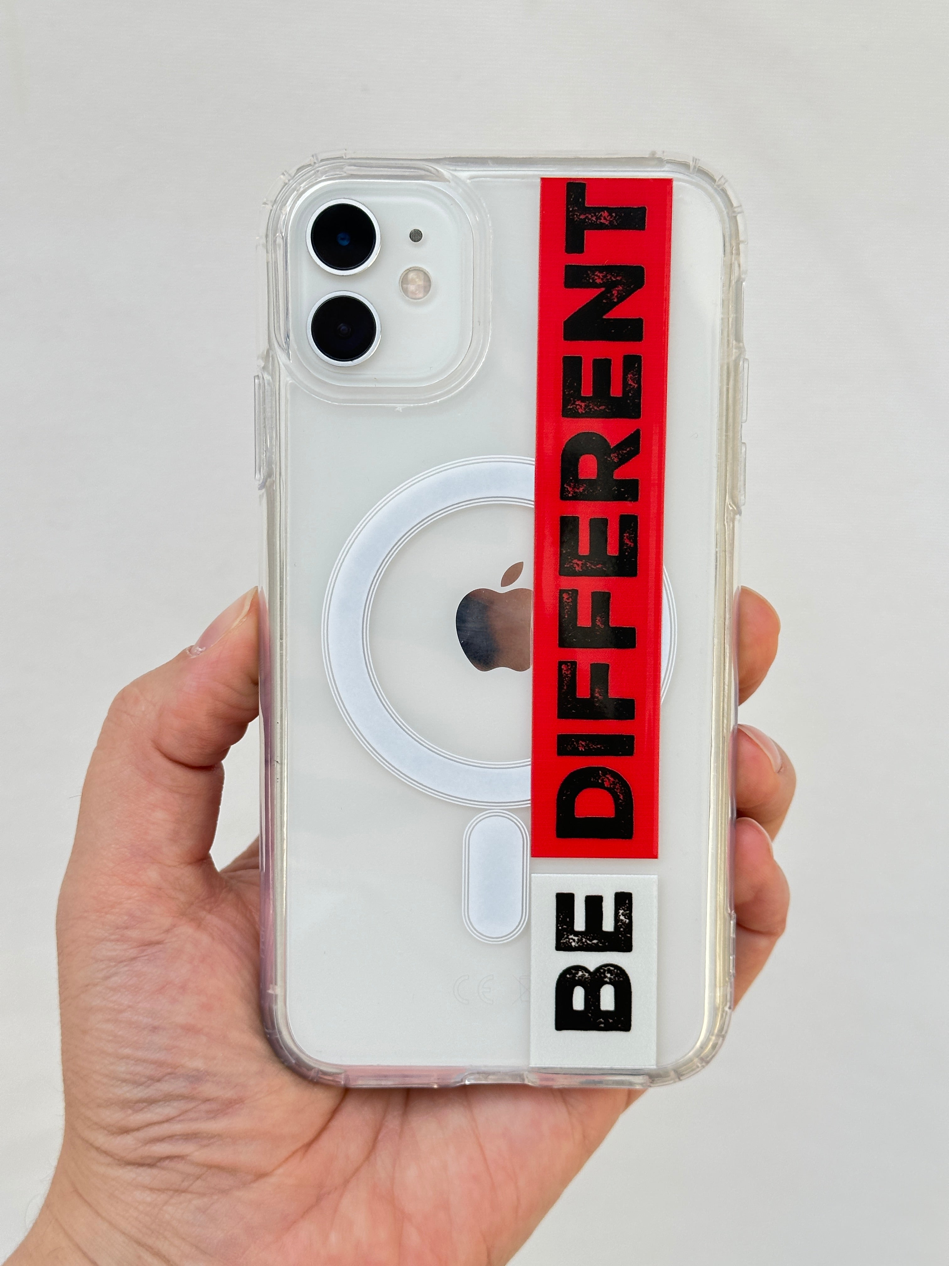 Şeffaf 'BE DIFFERENT' Magsafe Wireless Kablosuz Şarj Destekli V-mags Kılıf