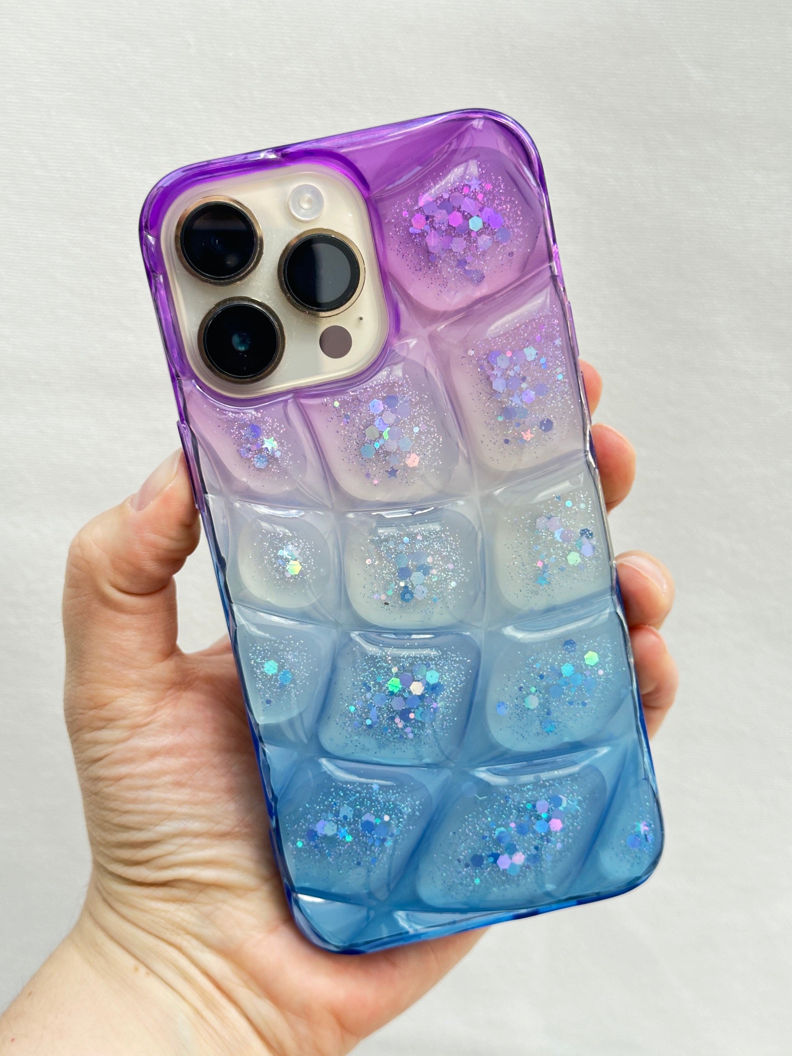 iPhone 14 Pro Max ile Uyumlu Darbelere Karşı Dayanıklı Simli Kamera Çıkıntılı Çift Renkli Diamond Kılıf