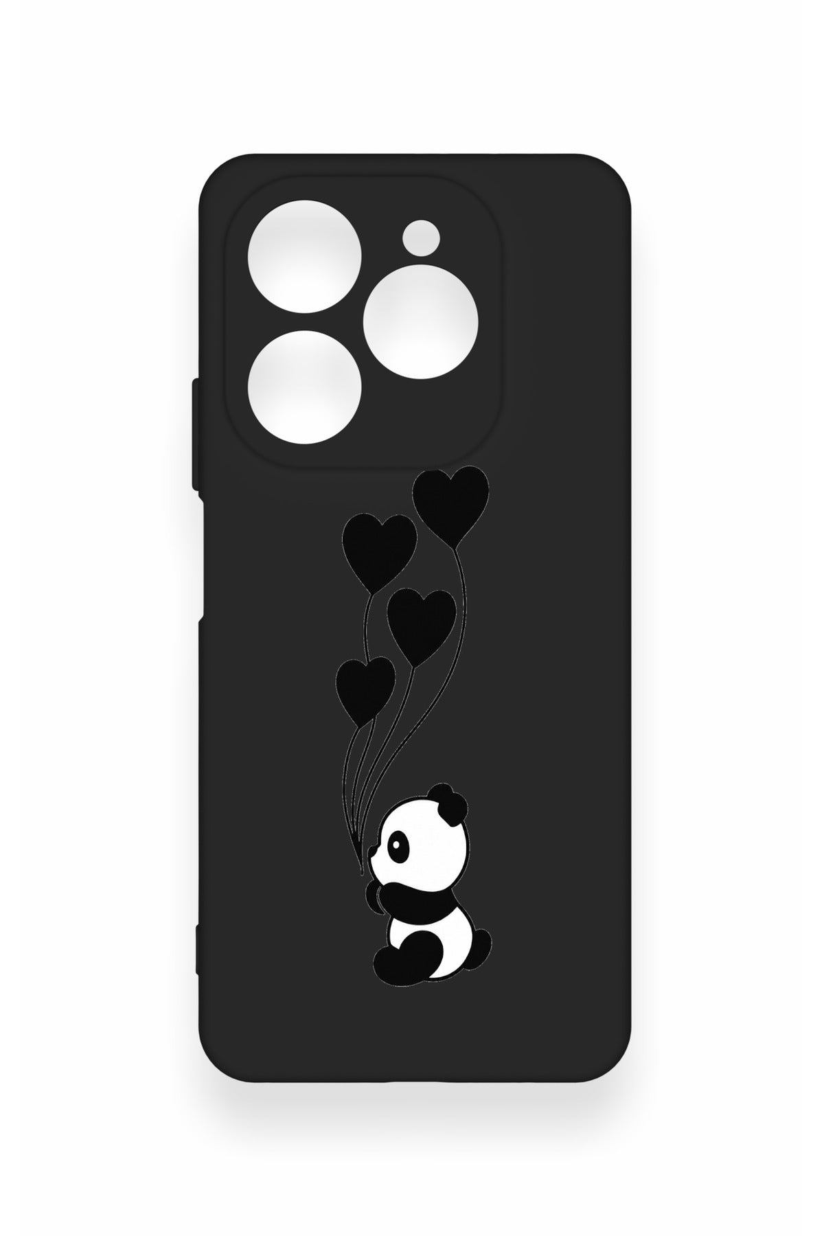 Tecno Spark 20 Pro Uyumlu Kalpli Panda Desenli Silikon Kılıf