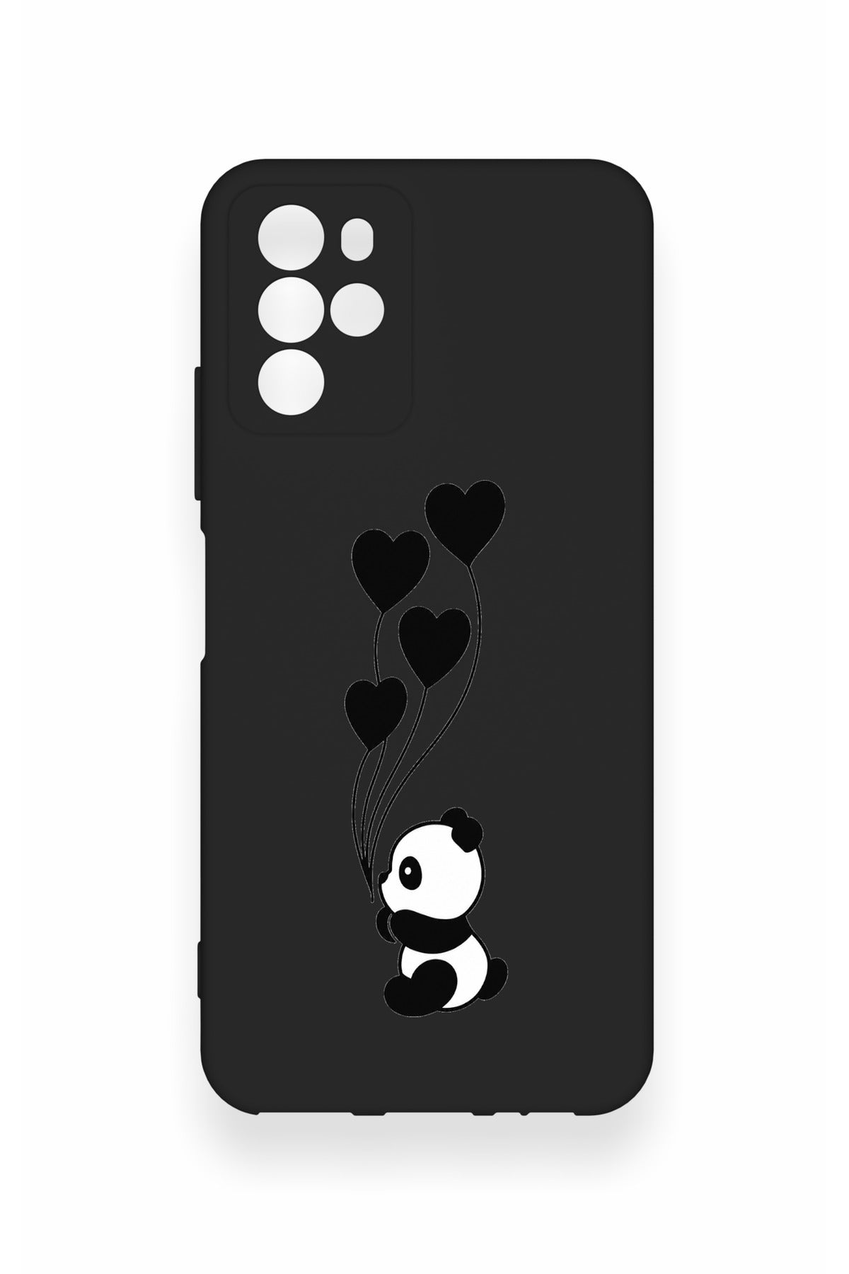 Omix x700 Uyumlu Kalpli Panda Desenli Silikon Kılıf