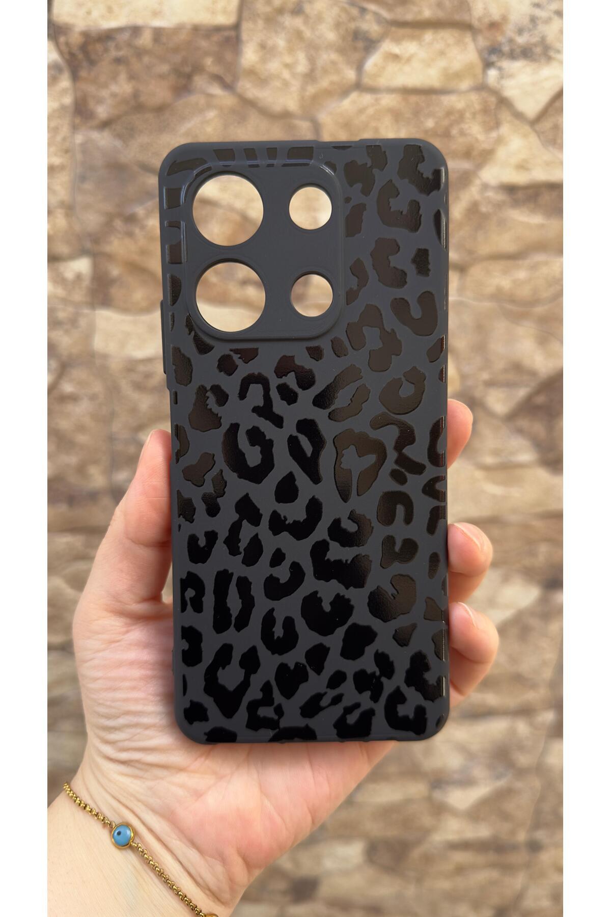 İNFİNİX NOTE 30 Uyumlu Leopar Desenli Silikon Darbe Emici Klasik Korumalı Rubber Kılıf