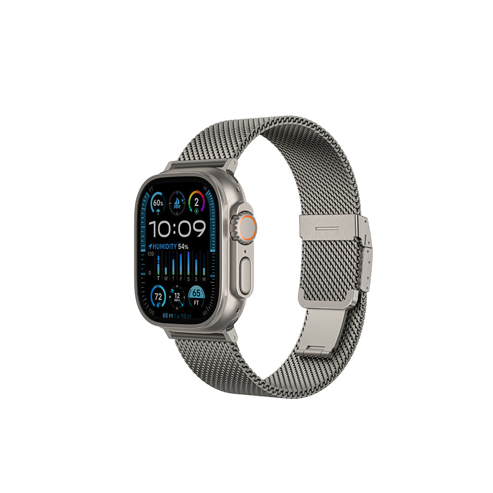 Apple Watch Amazingthing Titan Premium Metal Hasır Kordon Titanyum