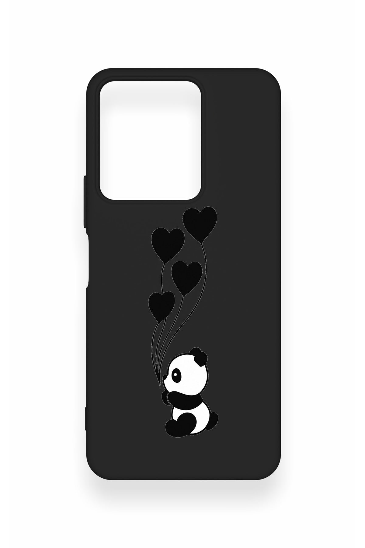 Vivo Y35 Uyumlu Kalpli Panda Desenli Silikon Kılıf