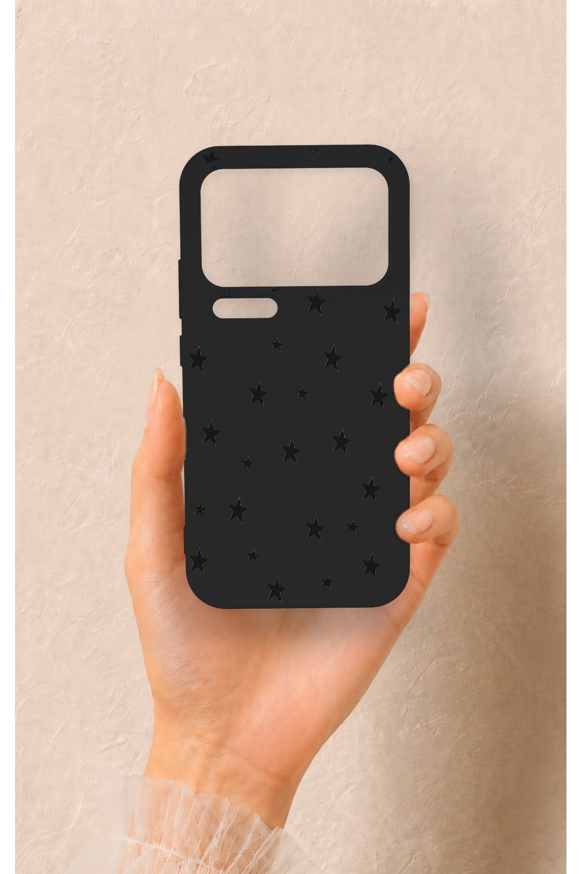 Mi 17 Pro Max Uyumlu Mini Siyah Yıldız Desenli Silikon Kılıf