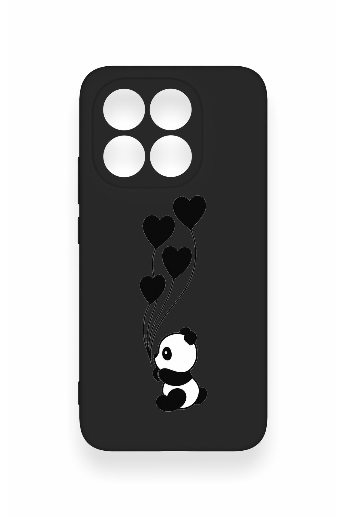 Mi 15T 5G Uyumlu Kalpli Panda Desenli Silikon Kılıf