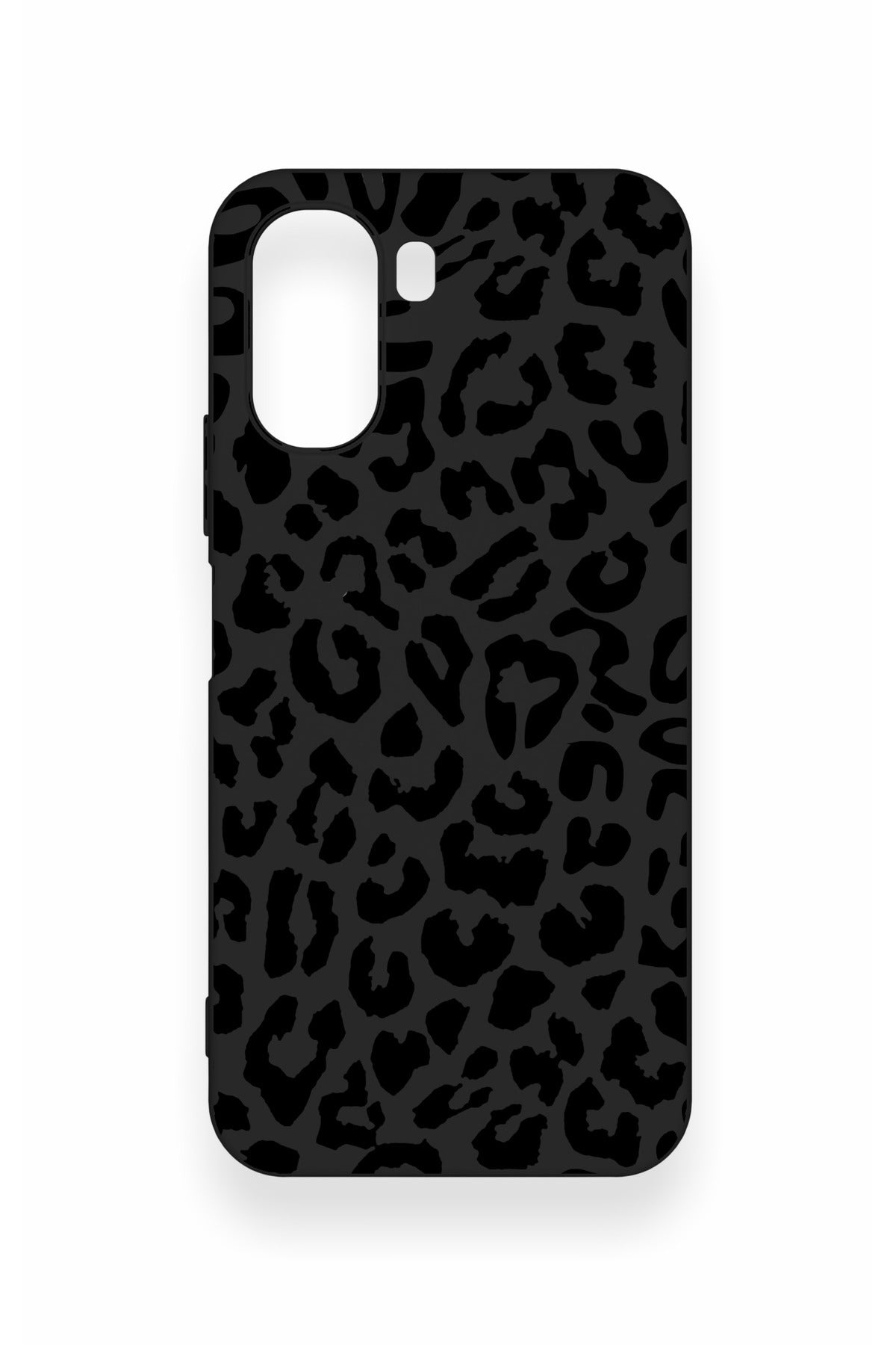 Oppo A6T Uyumlu Siyah Leopar Desenli Silikon Kılıf