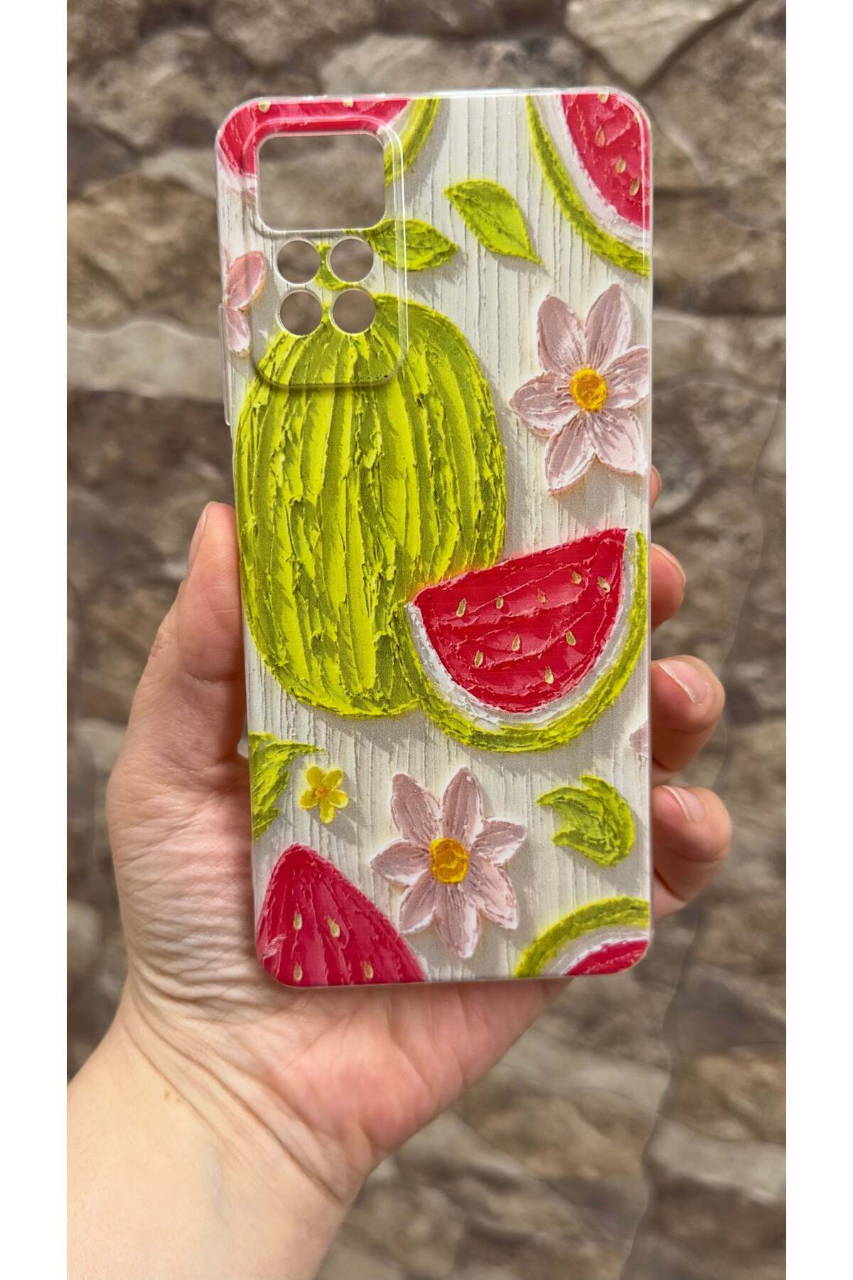 Redmi Note 11 Pro Uyumlu Karpuz Desenli Yaz Temalı Şeffaf Darbe Emici Kamera Korumalı Clear Kılıf
