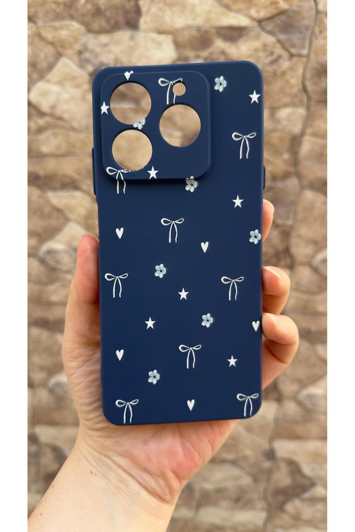 General Mobile Era 50 Uyumlu Mini Fiyonk Desenli Silikon Darbe Emici Klasik Korumalı Rubber Kılıf