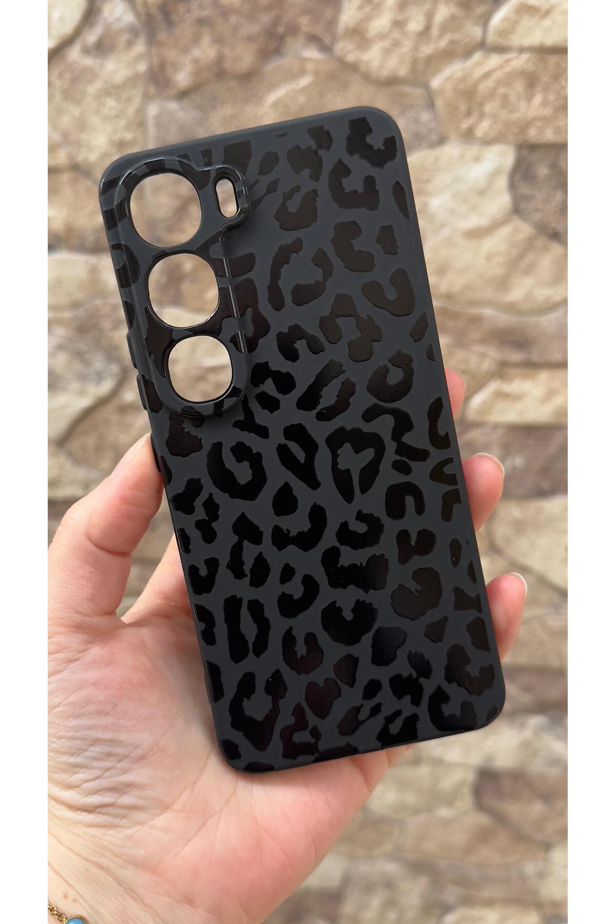 Vivo V40 Lite 5G Uyumlu Leopar Desenli Silikon Darbe Emici Klasik Korumalı Rubber Kılıf