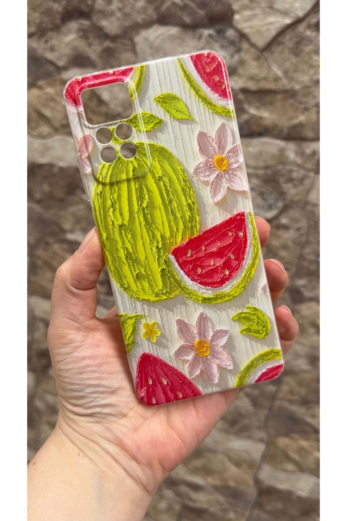 Redmi Note 11 Pro Uyumlu Karpuz Desenli Yaz Temalı Şeffaf Darbe Emici Kamera Korumalı Clear Kılıf