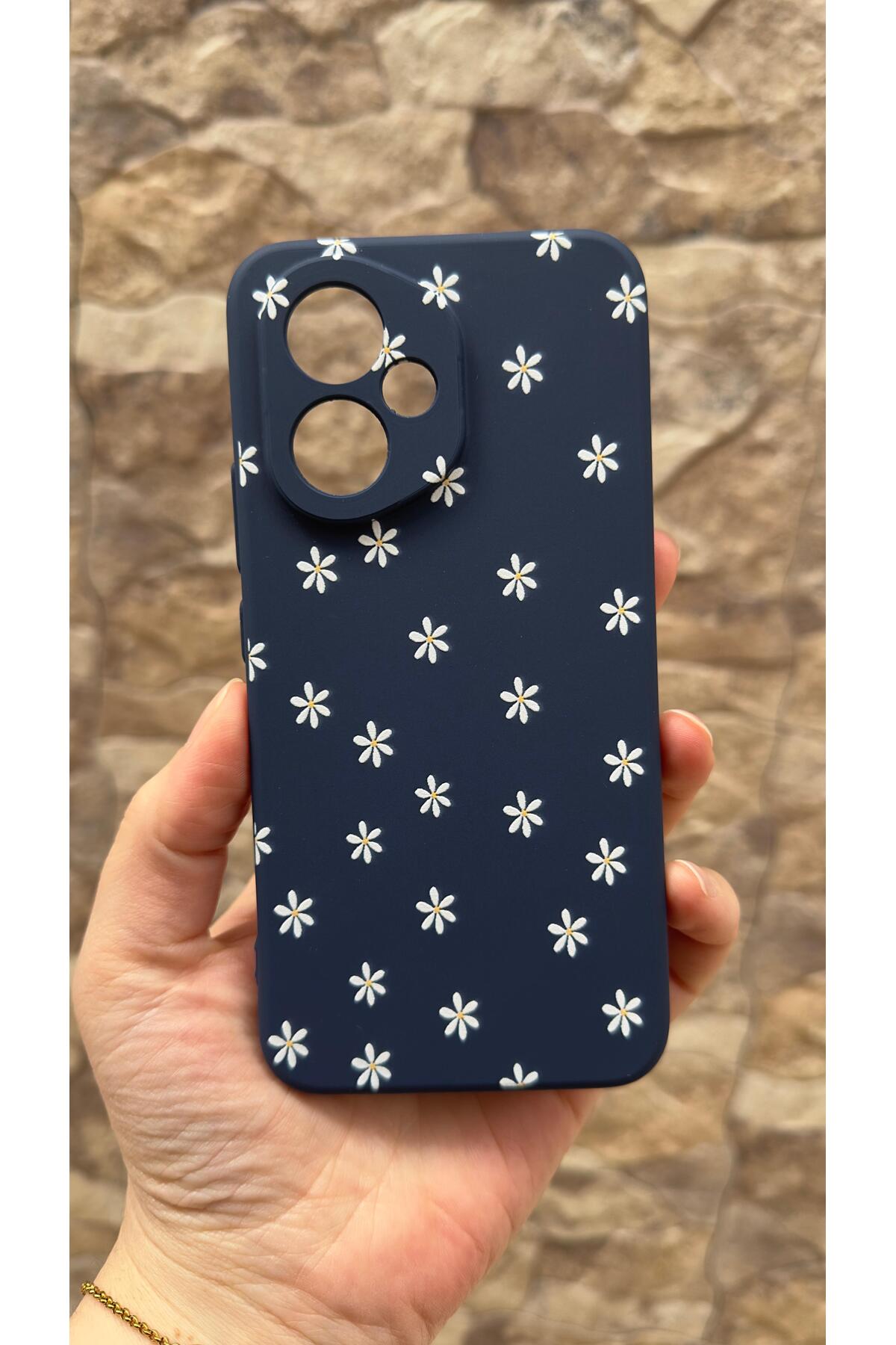 Honor 400 Uyumlu Mini Papatya Desenli Silikon Darbe Emici Klasik Korumalı Rubber Kılıf