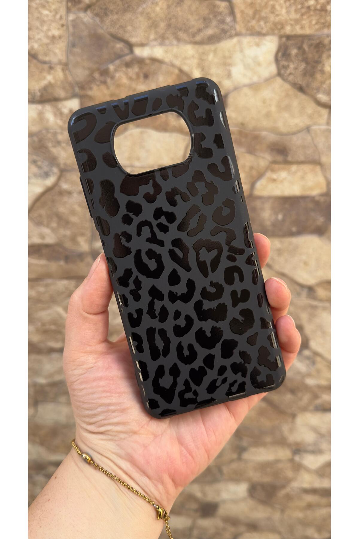 Poco X3 ve X3 Pro Uyumlu Leopar Desenli Silikon Darbe Emici Klasik Korumalı Rubber Kılıf