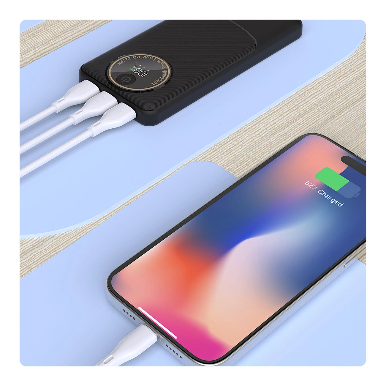 DUDAO K12 PRO 20.00 mAh Powerbank 22.5W Hızlı Şarj 2x USB Çıkış ve 1x USB-C Giriş - Beyaz