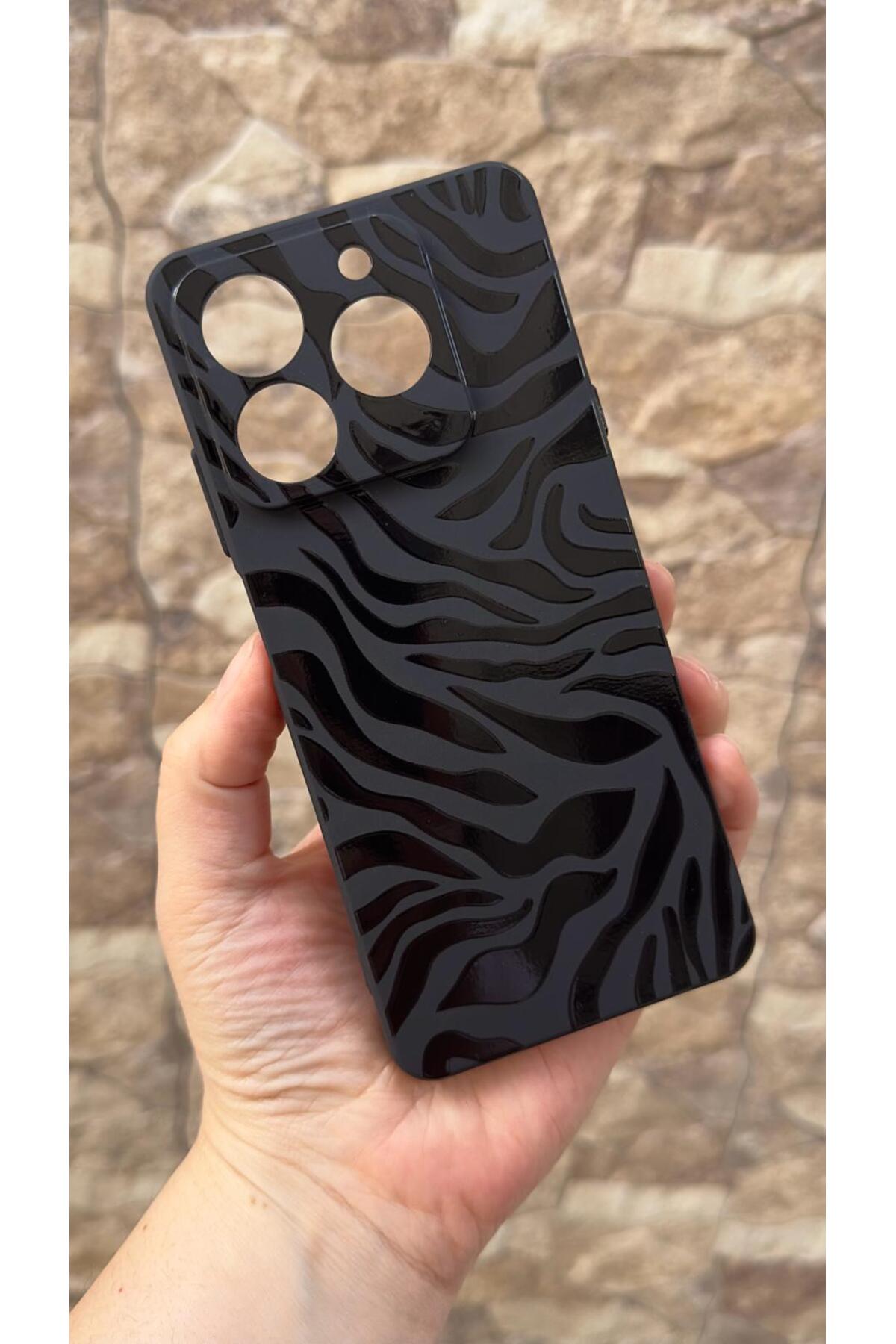 General Mobile Era 50 Uyumlu Zebra Desenli Silikon Darbe Emici Klasik Korumalı Rubber Kılıf