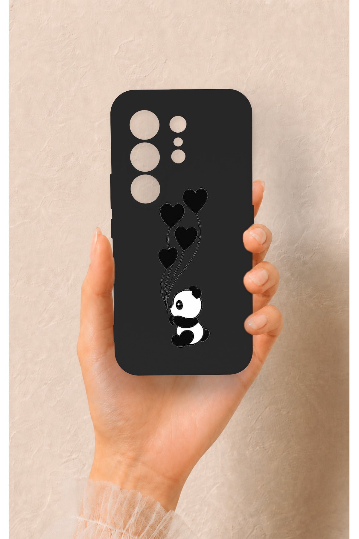 Tecno Camon 50 4G Uyumlu Kalpli Panda Desenli Silikon Kılıf