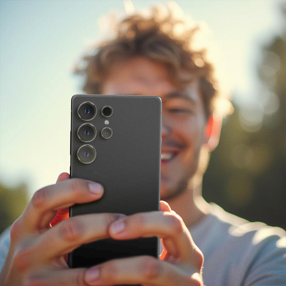 Galaxy S25 Ultra Amazingthing Titan Safir Kamera Lens Koruyucu Uygulama Aparatlı Siyah