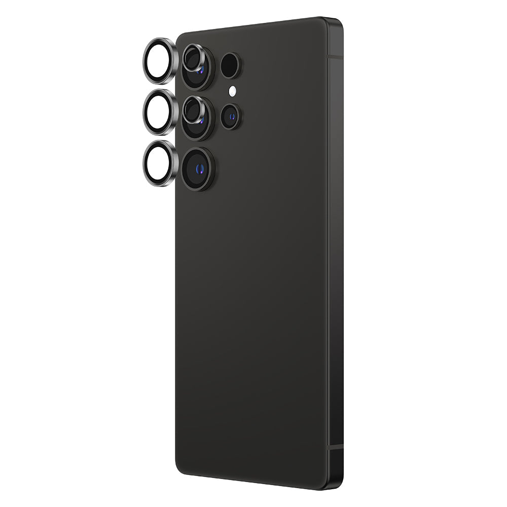 Galaxy S25 Ultra Amazingthing Titan Safir Kamera Lens Koruyucu Uygulama Aparatlı Siyah