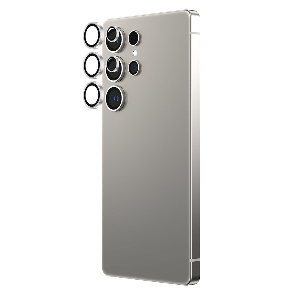 Galaxy S25 Ultra Amazingthing Anti Reflective Kamera Lens Koruyucu Uygulama Aparatlı Gümüş