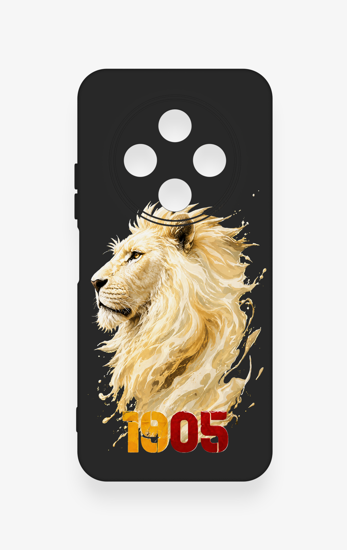 Tecno Spark 30C Uyumlu Sarı Kırmızı 1905 Aslan Desenli Silikon Kılıf