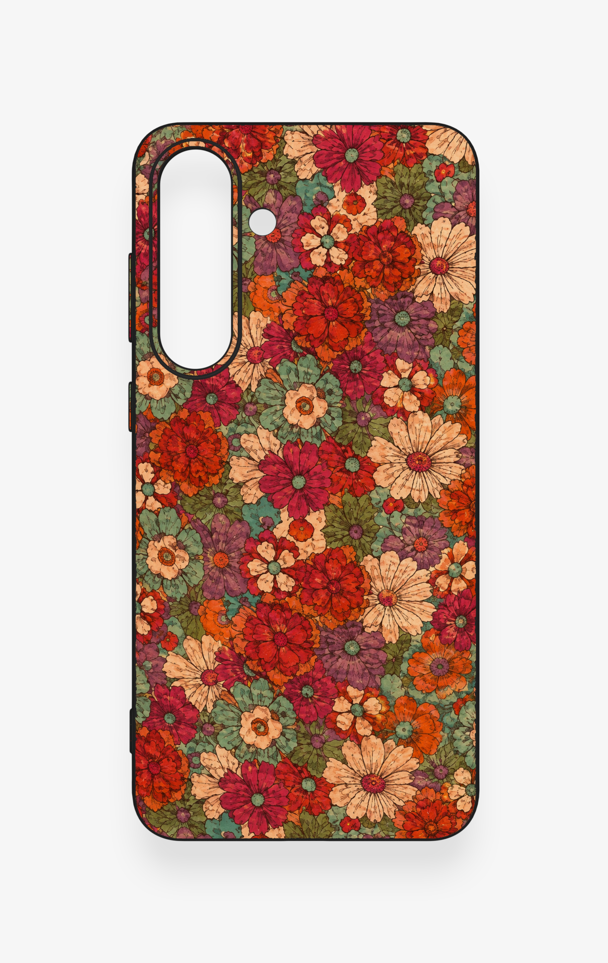 Samsung S25Fe Uyumlu Pastel Çiçek Bahçesi Desenli Silikon Kılıf