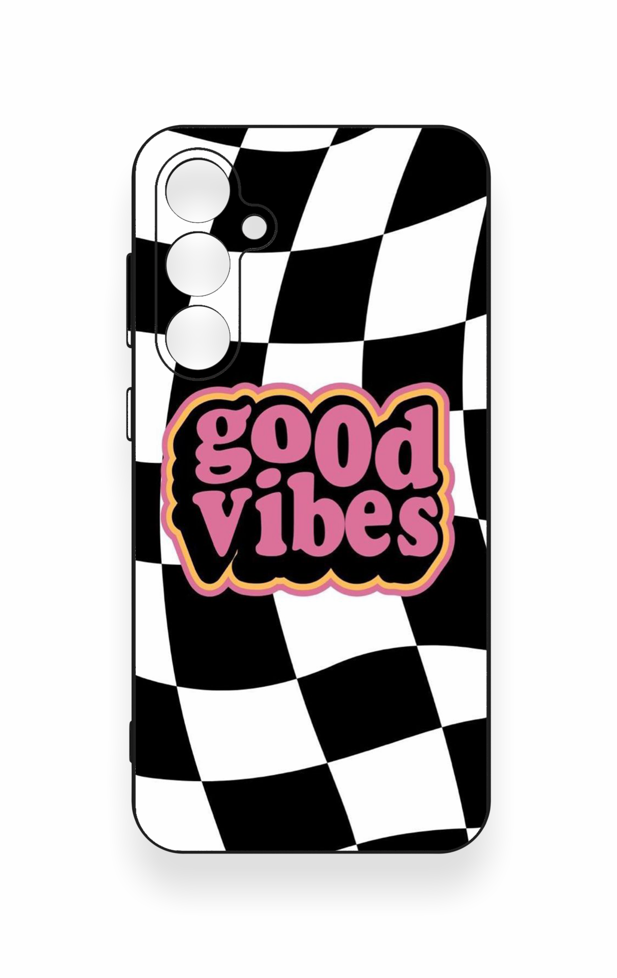 Samsung S23Fe Uyumlu Black Good Vibes Desenli Silikon Kılıf