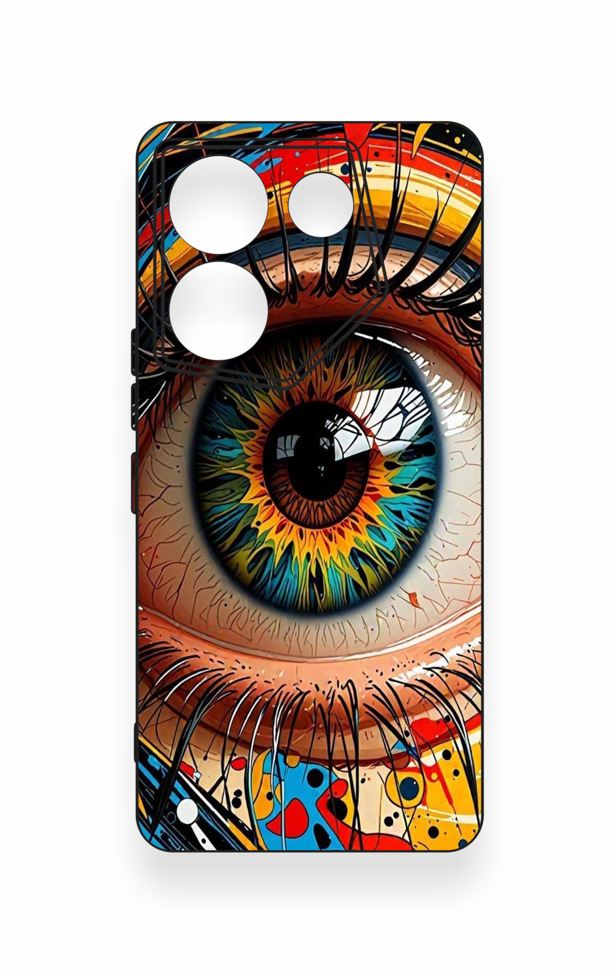 Tecno Caman 20 Pro 5G Uyumlu Renkli Göz Bebeği Desenli Silikon Kılıf