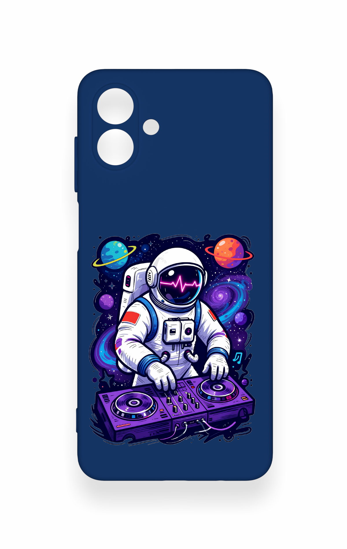 Samsung A07 Uyumlu Astronot DJ Desenli Silikon Kılıf