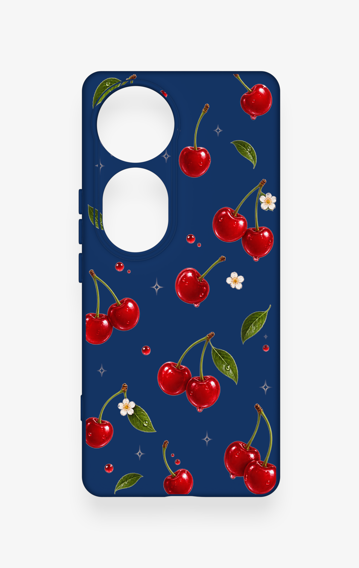 Vivo V40 Uyumlu Kiraz Papatya Desenli Silikon Kılıf