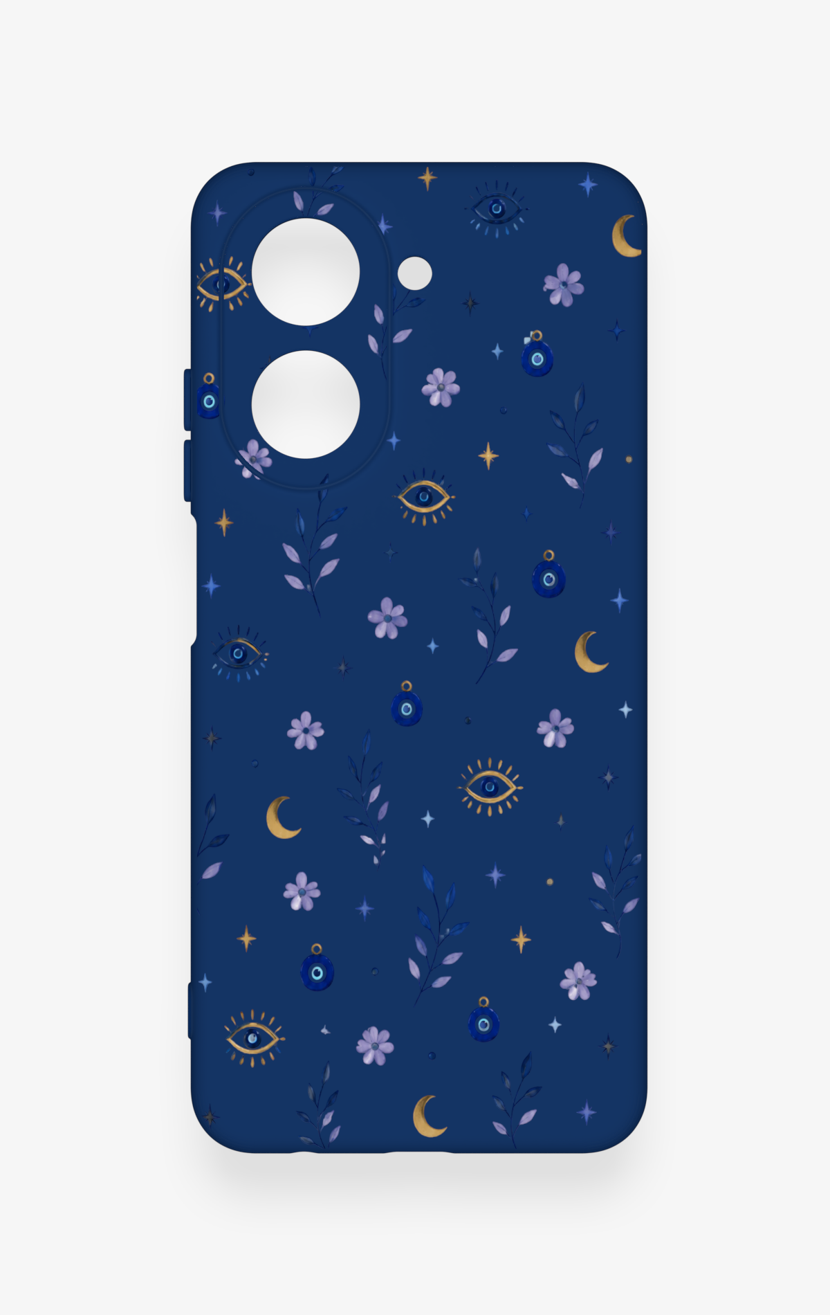 Redmi A5 Uyumlu Mavi Nazar Papatya Desenli Silikon Kılıf