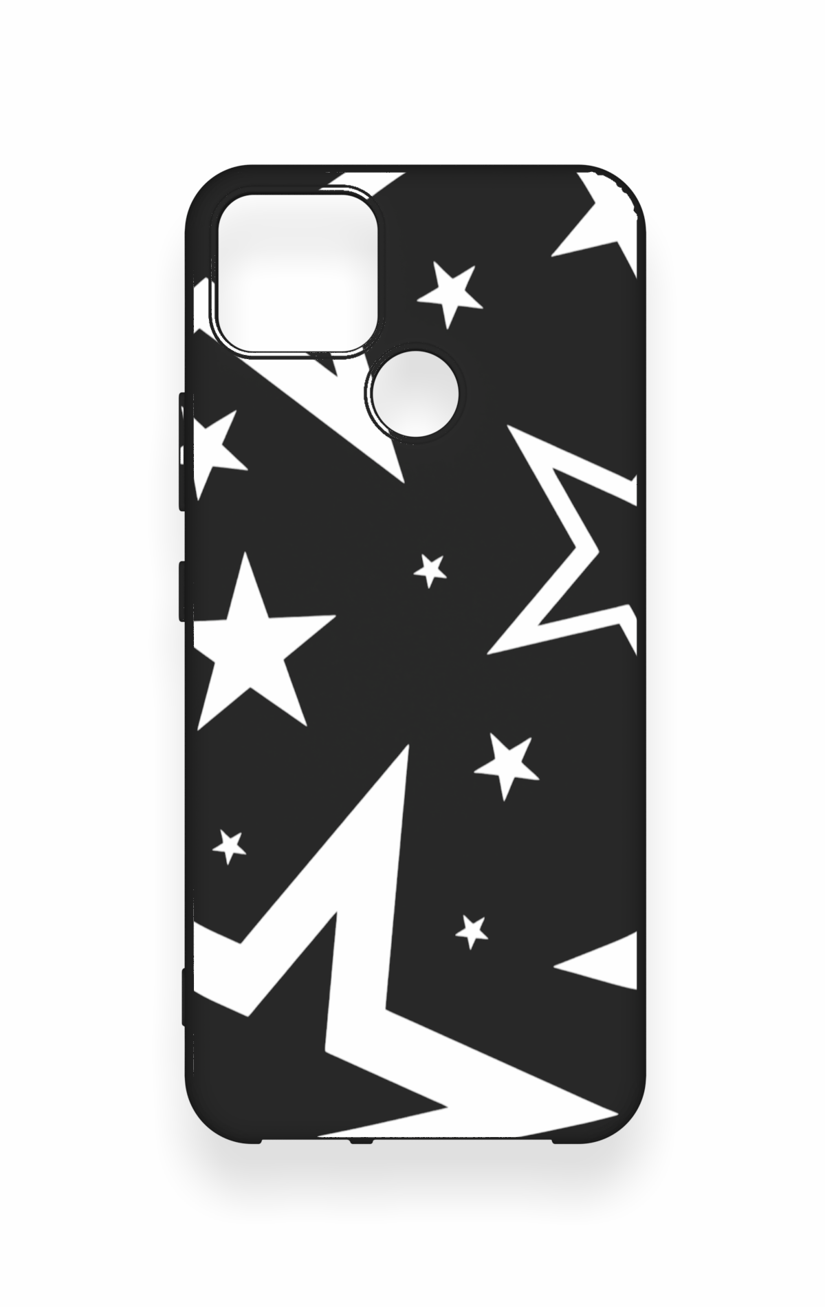 Realme C25 Uyumlu Siyah Mega Star Desenli Silikon Kılıf