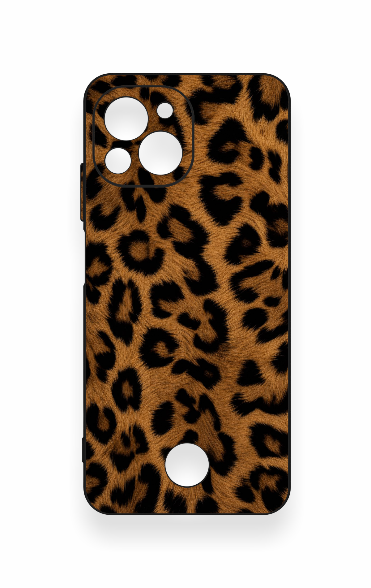 Reeder S23 Pro Max Uyumlu Koyu Leopar Deri Desenli Silikon Kılıf