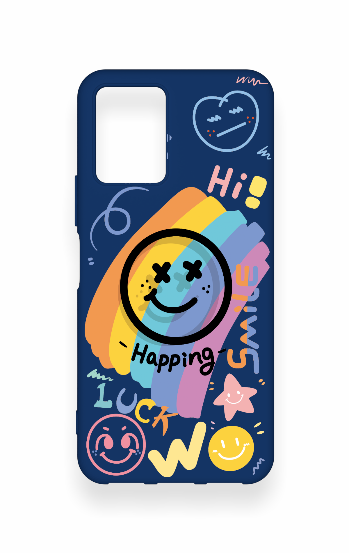 Vivo Y33S Uyumlu Happing Smile Desenli Silikon Kılıf