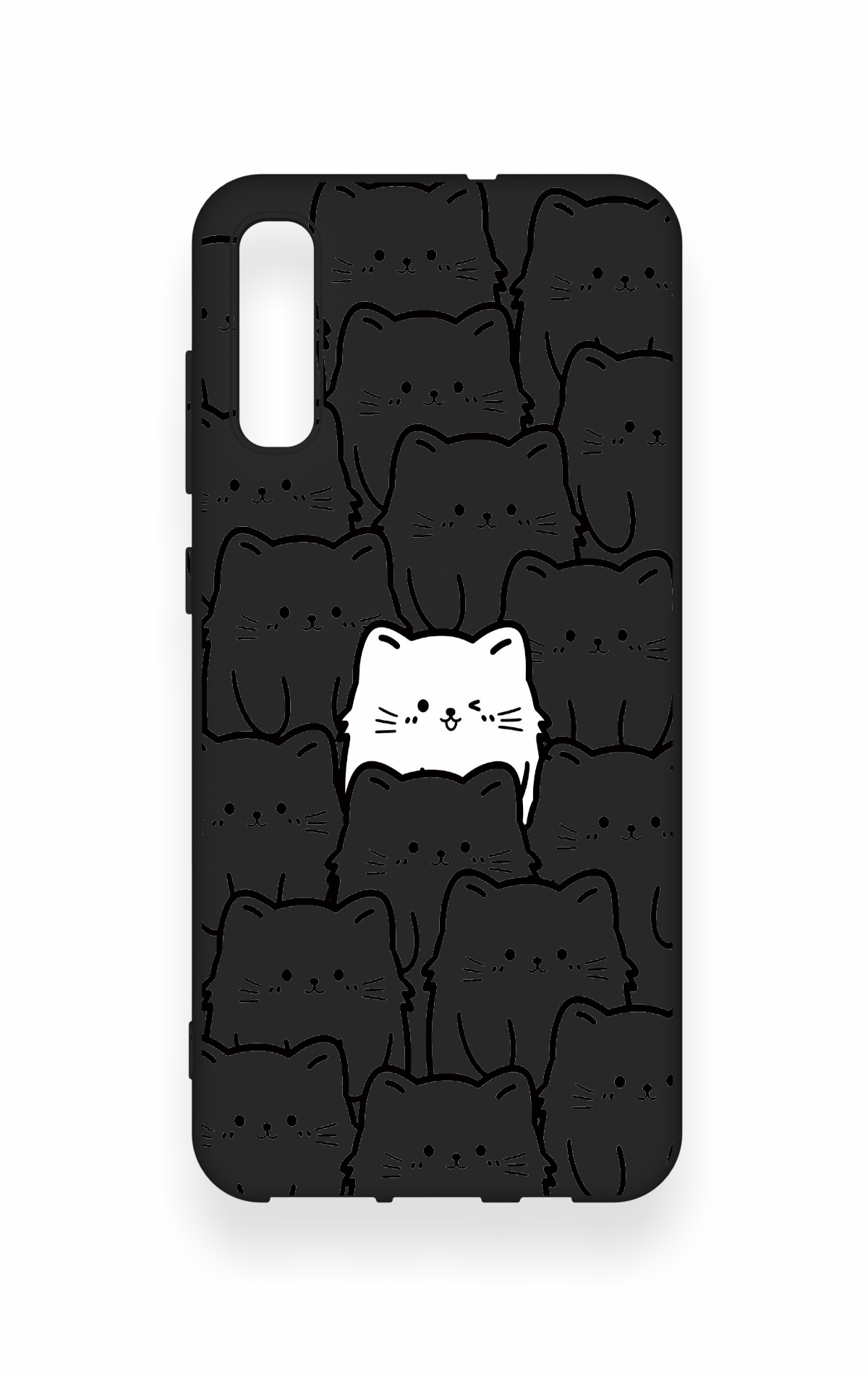 Samsung A70 Uyumlu Many Cats Desenli Silikon Kılıf