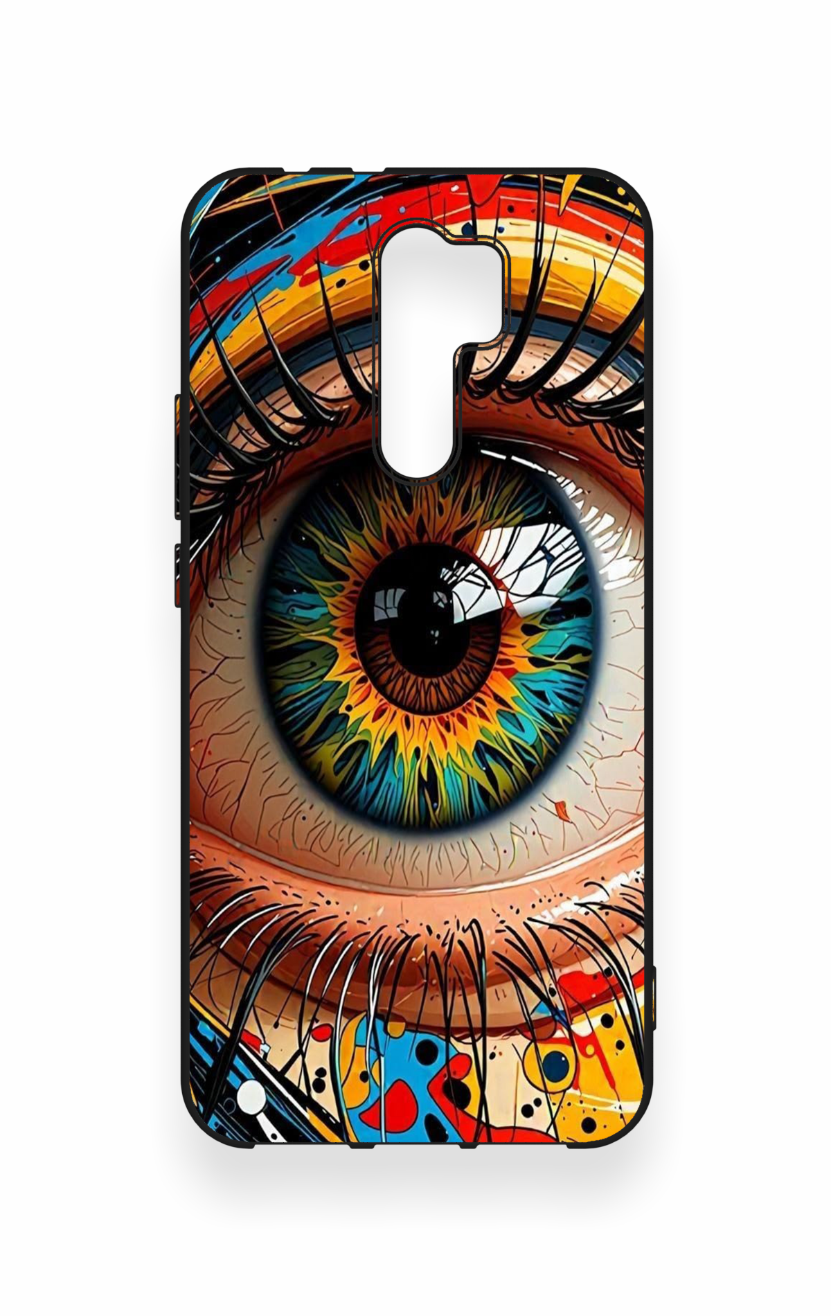 Redmi 9 Uyumlu Renkli Göz Bebeği Desenli Silikon Kılıf