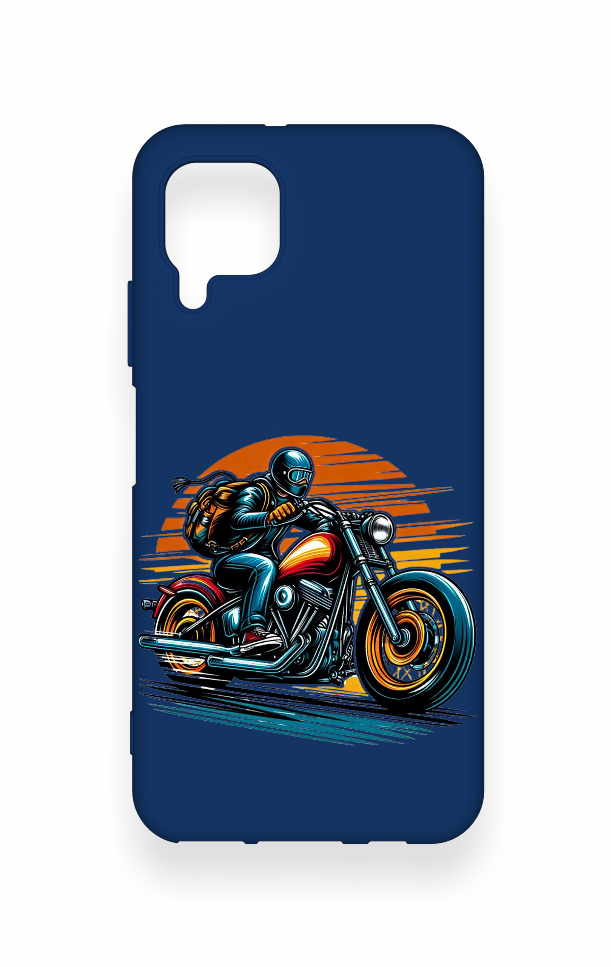 Huawei P40 Lite Uyumlu Moto Rider Desenli Silikon Kılıf