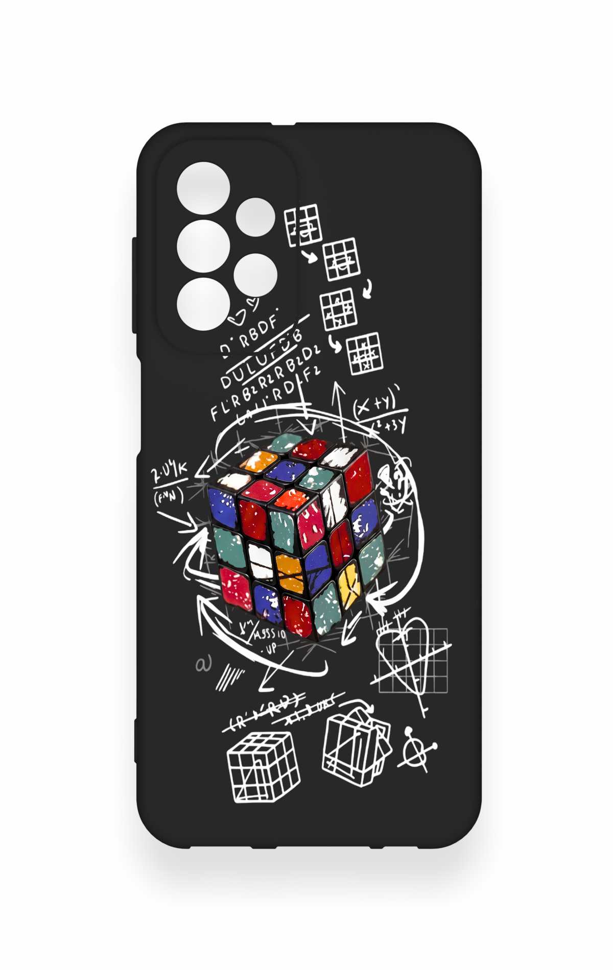 Samsung A23 Uyumlu Rubik Küb Desenli Silikon Kılıf