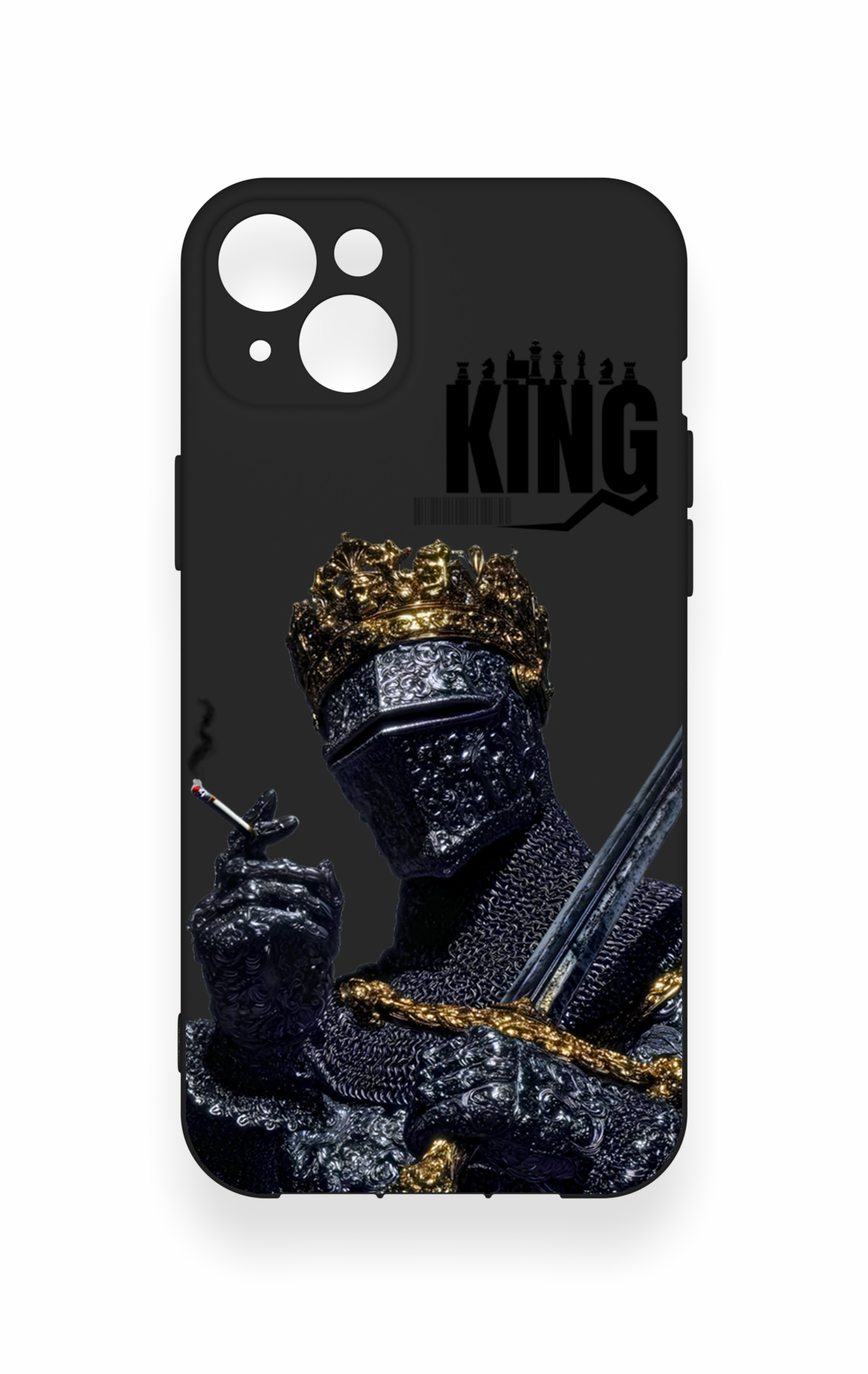iPhone 14 Plus/15 Plus Uyumlu King Desenli Silikon Kılıf