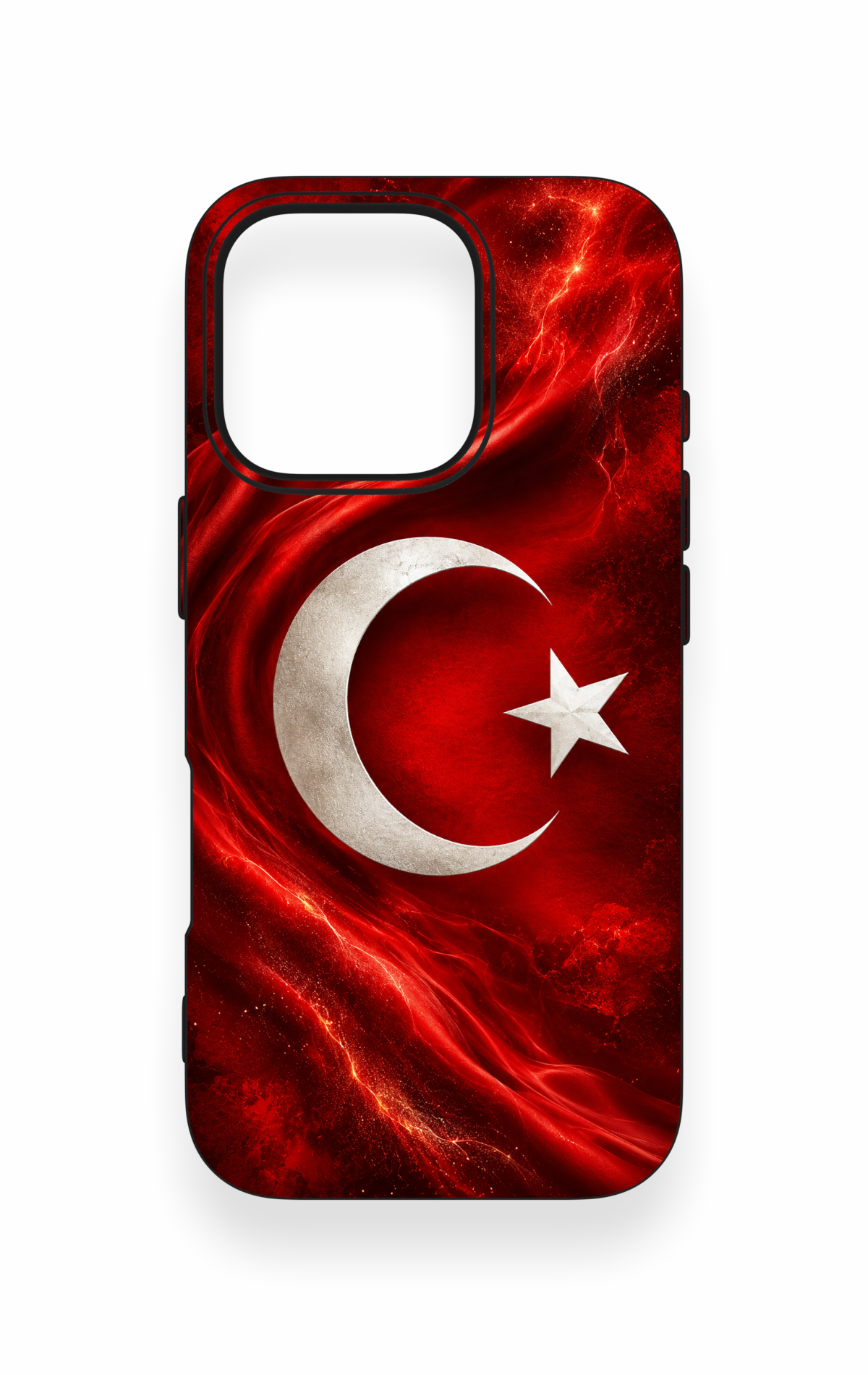 iPhone 16 Pro Uyumlu Türk Bayrağı Desenli Silikon Kılıf