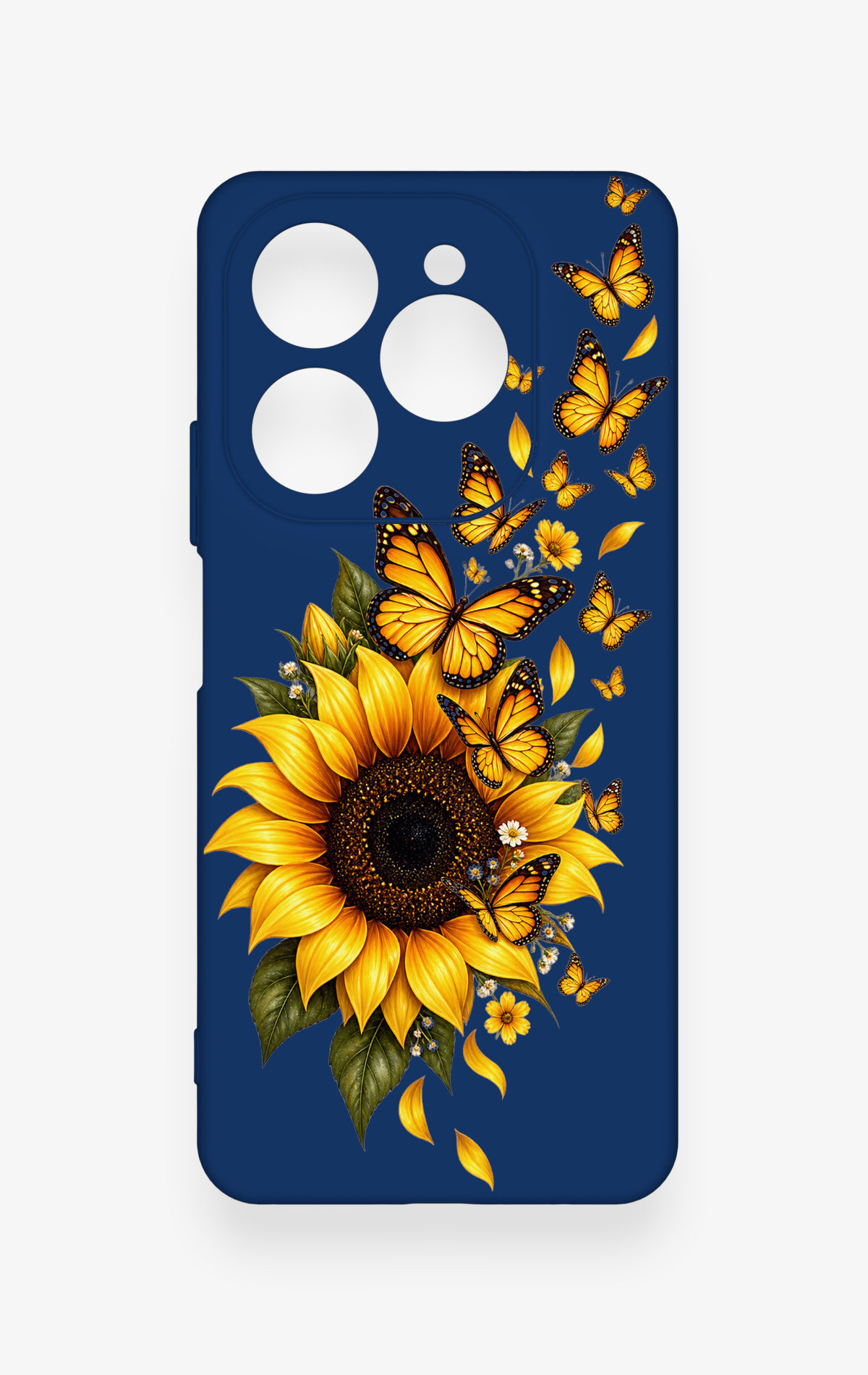 Tecno Spark 20 Pro Uyumlu Ayçiçeği Desenli Silikon Kılıf