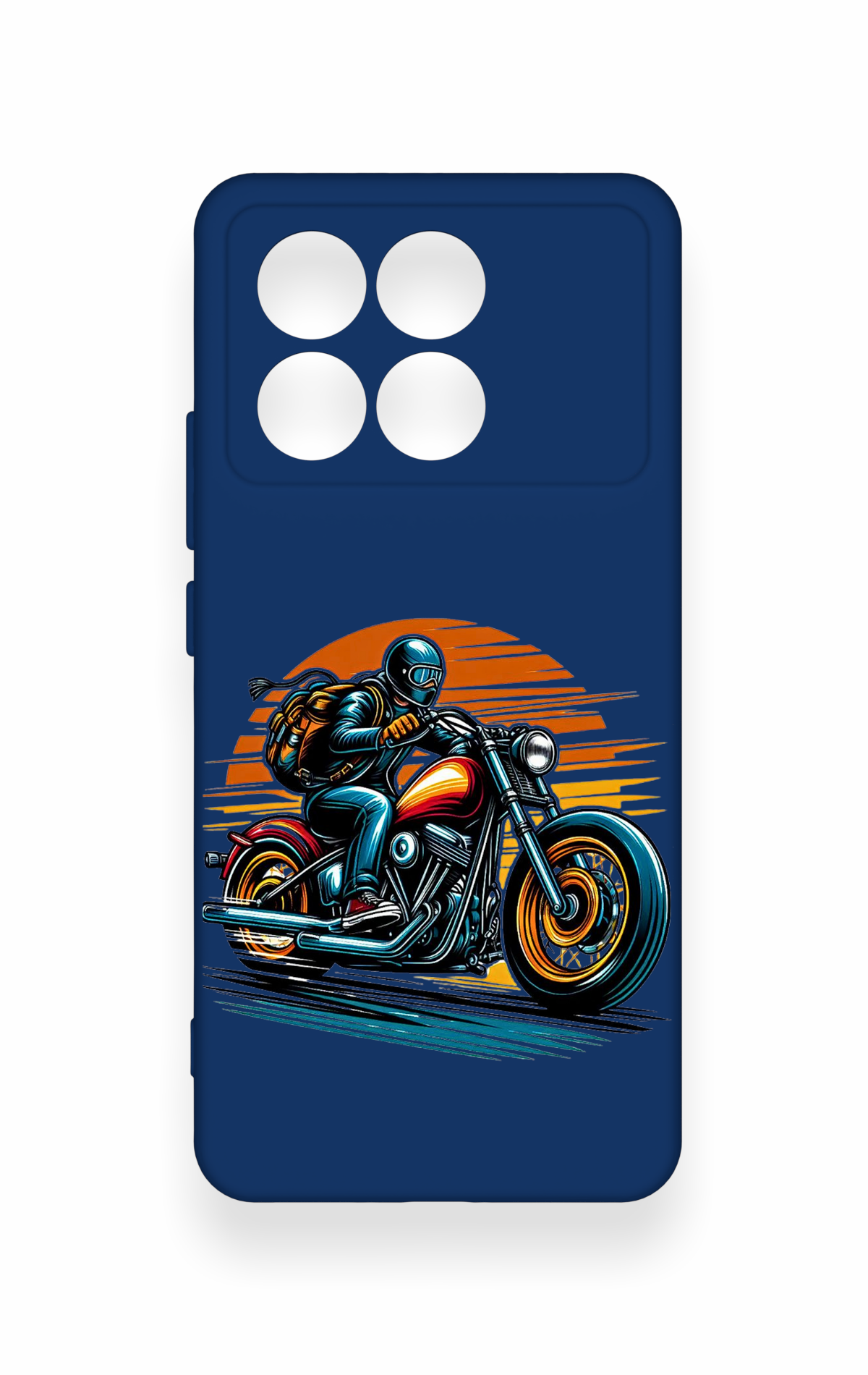 Poco X6 Pro Uyumlu Moto Rider Desenli Silikon Kılıf