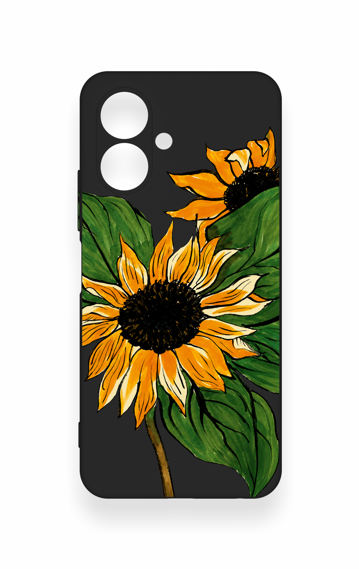 Tecno Spark Go 2 Uyumlu Ay Çiçeği Desenli Silikon Kılıf